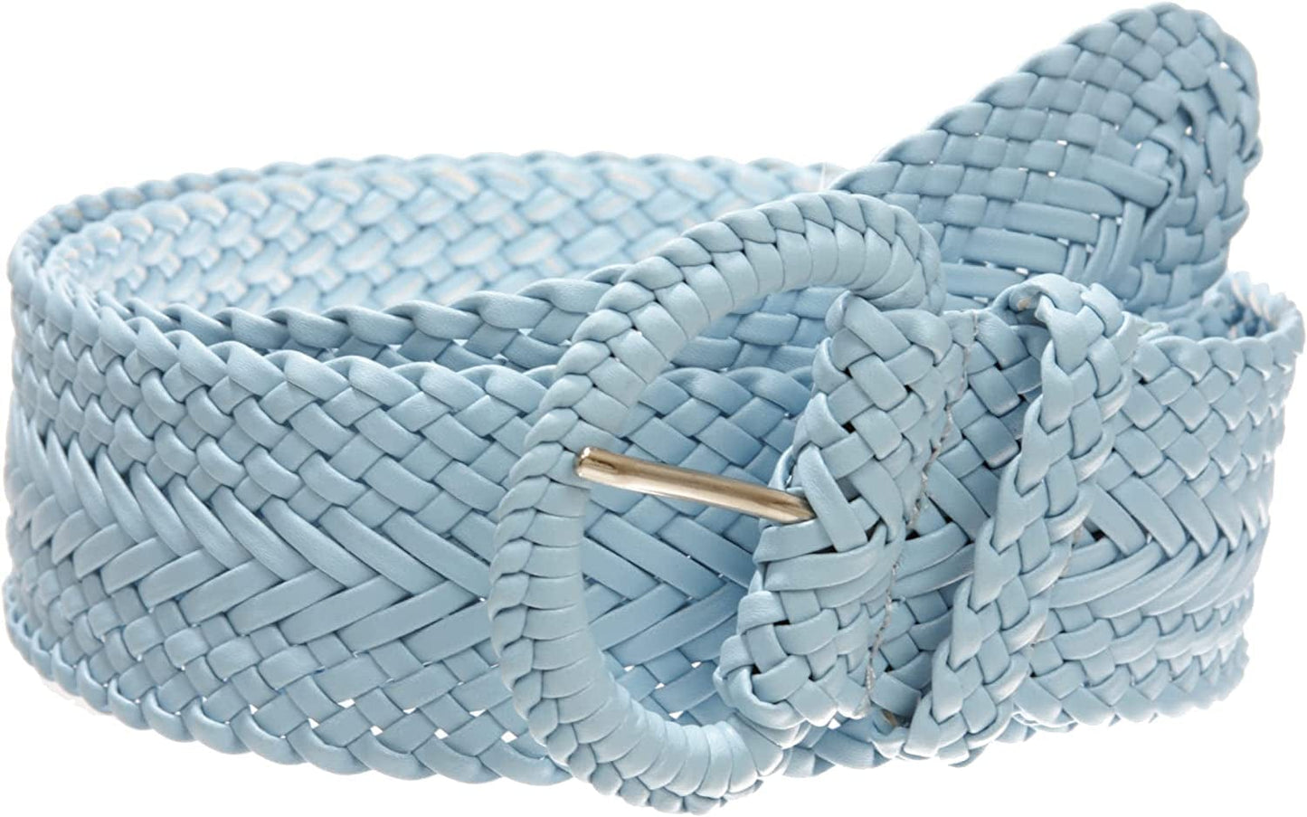 2 Inch Wide Hand Made Soft Metallic Woven Braided round Belt Apparel & Accessories > Clothing Accessories > Belts beltiscool Sky Blue M/L (32"-34" WAIST)