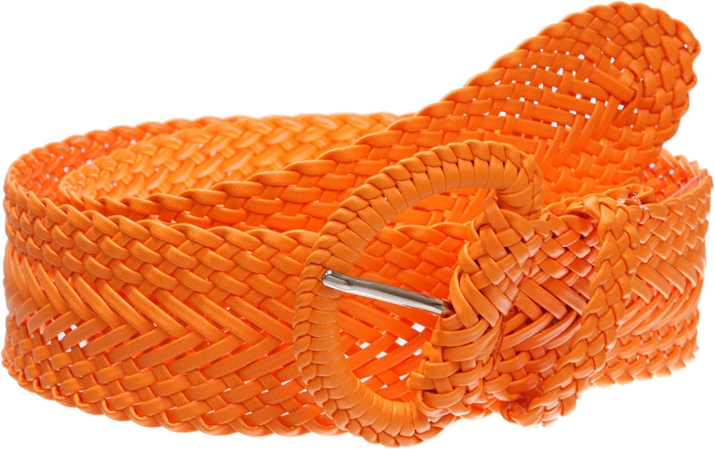 2 Inch Wide Hand Made Soft Metallic Woven Braided round Belt Apparel & Accessories > Clothing Accessories > Belts beltiscool Orange L/XL (36"-38" WAIST)