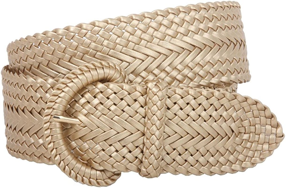 2 Inch Wide Hand Made Soft Metallic Woven Braided round Belt Apparel & Accessories > Clothing Accessories > Belts beltiscool Matt Gold L/XL (36"-38" WAIST)