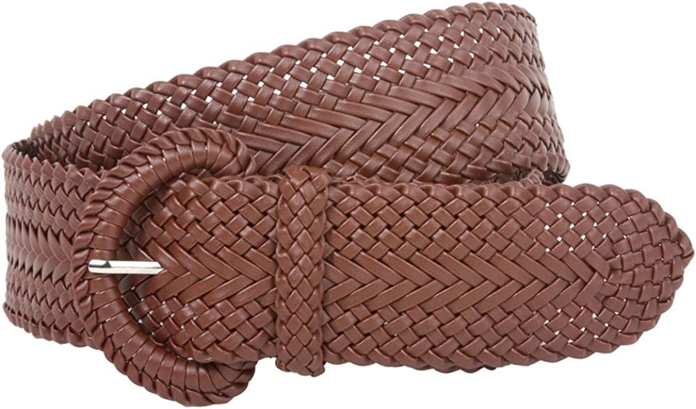 2 Inch Wide Hand Made Soft Metallic Woven Braided round Belt Apparel & Accessories > Clothing Accessories > Belts beltiscool Brown M/L (32"-34" WAIST)