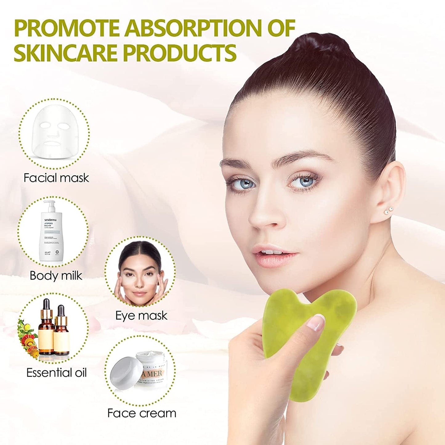 2 Pack Gua Sha Tool Scraping Massage Tools Natural Jade Stone for Facial Skincare anti Aging Trigger Point Treatment SPA Acupuncture Therapy Relieve Health & Beauty > Personal Care > Cosmetics > Cosmetic Tools > Skin Care Tools Blue-Stone