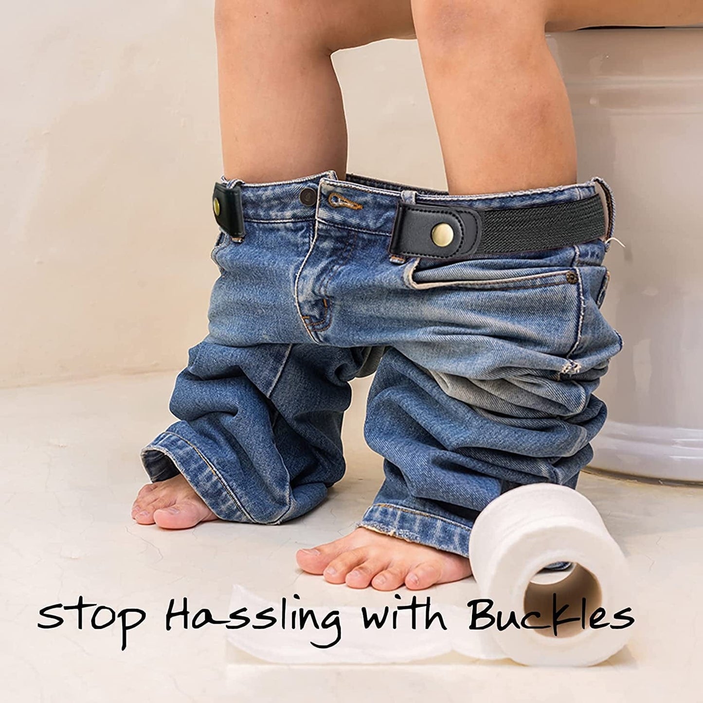 2 Pack No Buckle Free Elastic Belt for Women Men, Comfortable Adjustable Invisible Stretch Waist Belt for Jeans Shorts Pants Apparel & Accessories > Clothing Accessories > Belts Ultrashang