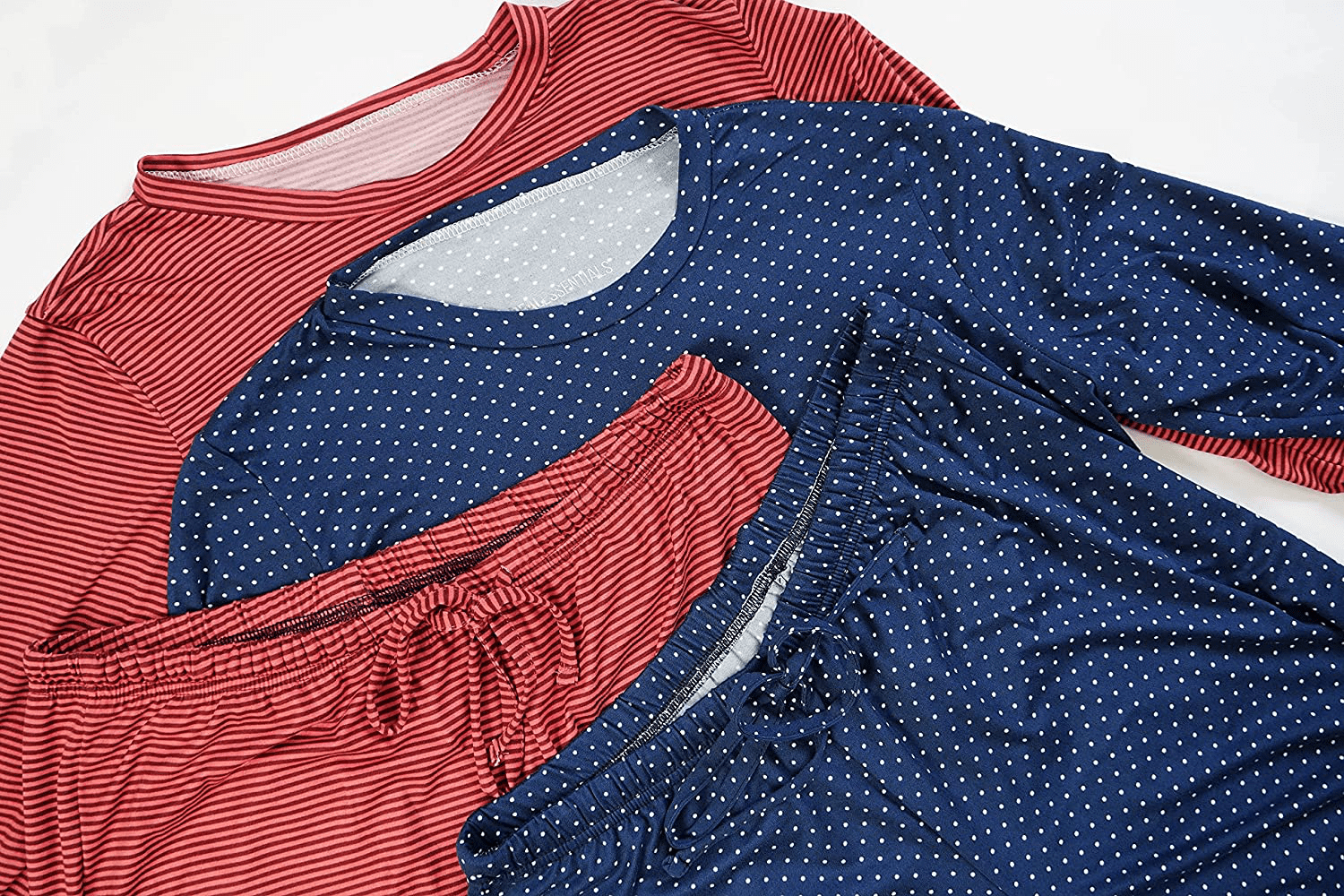 2 Pack: Women’s Pajama Set Super-Soft Short & Long Sleeve Top with Pants Apparel & Accessories > Clothing > Sleepwear & Loungewear > Pajamas Real Essentials