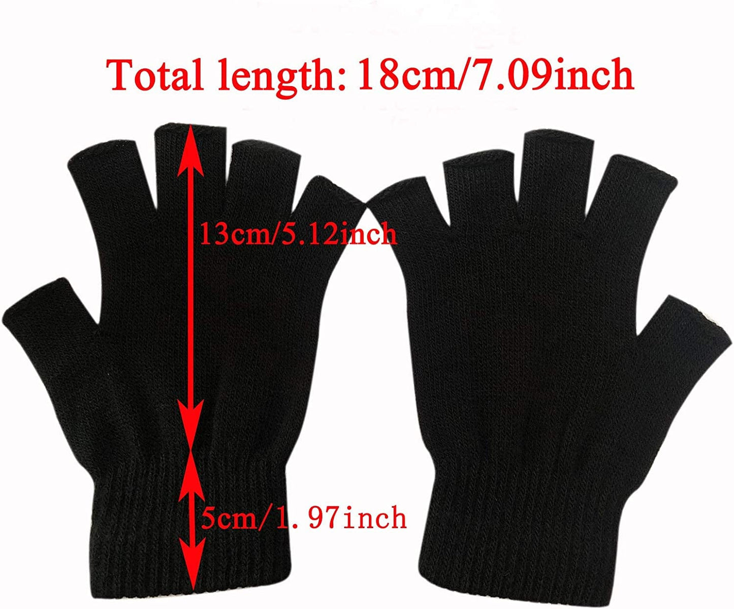 2 Pair Half Finger Gloves Winter Knit Touchscreen Warm Stretchy Mittens Fingerless Gloves in Common Size for Men and Women,Black Apparel & Accessories > Clothing Accessories > Gloves & Mittens monochef