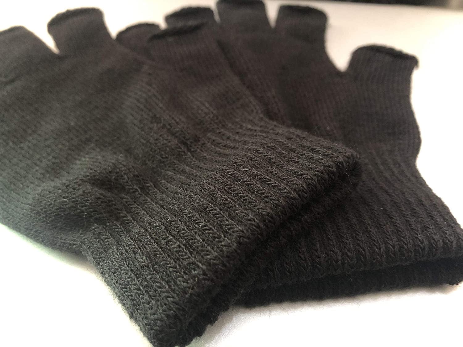 2 Pair Half Finger Gloves Winter Knit Touchscreen Warm Stretchy Mittens Fingerless Gloves in Common Size for Men and Women,Black Apparel & Accessories > Clothing Accessories > Gloves & Mittens monochef