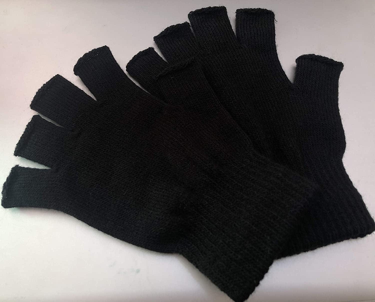 2 Pair Half Finger Gloves Winter Knit Touchscreen Warm Stretchy Mittens Fingerless Gloves in Common Size for Men and Women,Black Apparel & Accessories > Clothing Accessories > Gloves & Mittens monochef