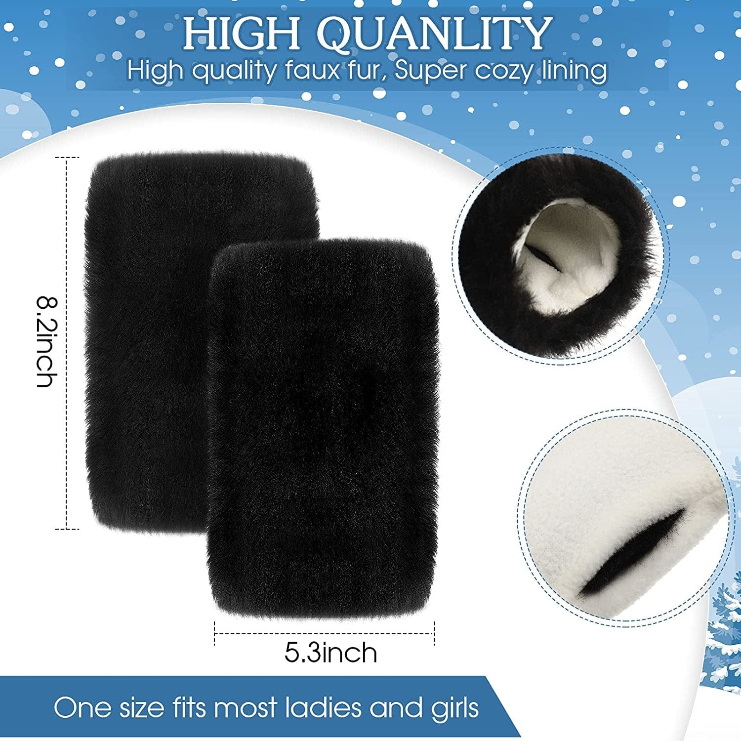 2 Pairs Fingerless Faux Fur Gloves Winter Furry Mittens Smooth Furry Gloves Half Finger Wrist Warmer Gloves Soft Plush Thumb Hole Mittens Warm Furry Cuff Gloves for Women Girls Apparel & Accessories > Clothing Accessories > Gloves & Mittens Geyoga