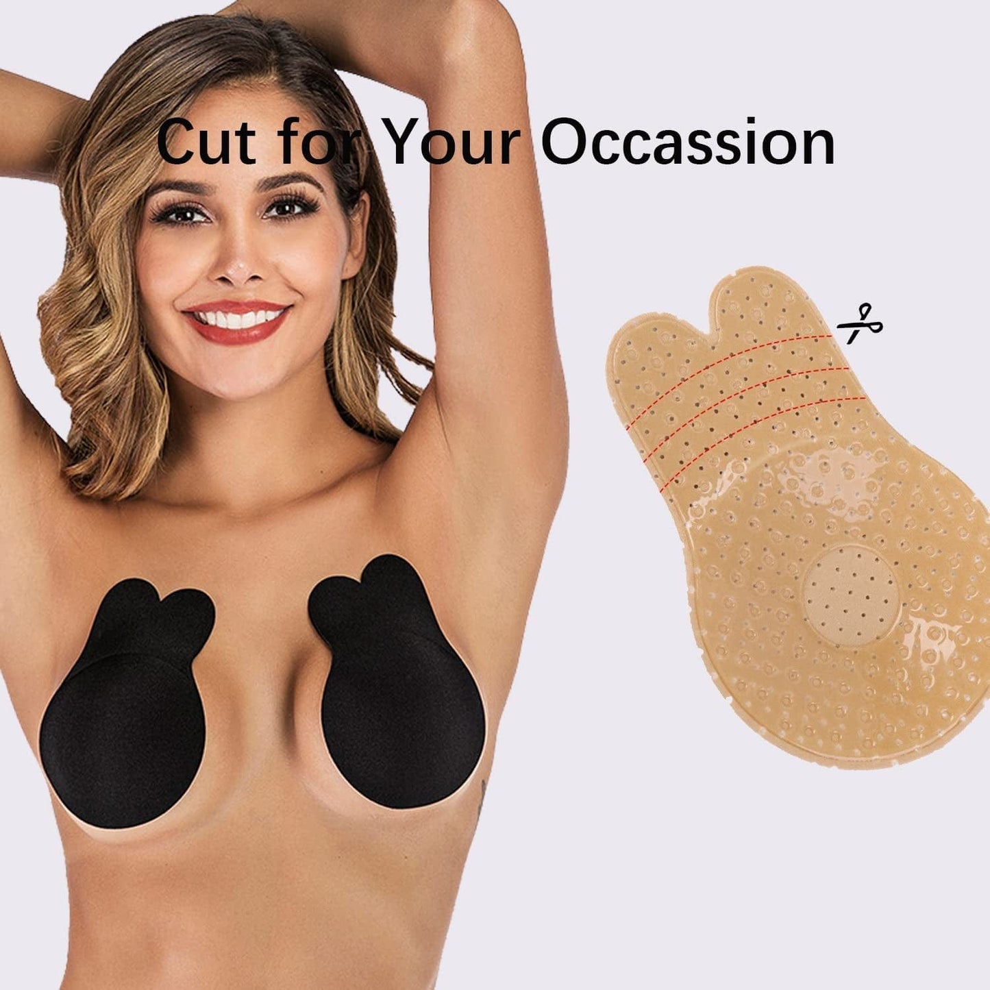 2 Pairs Women'S Adhesive Bra,Strapless Backless Sticky Bra Lift up Nipple Cover