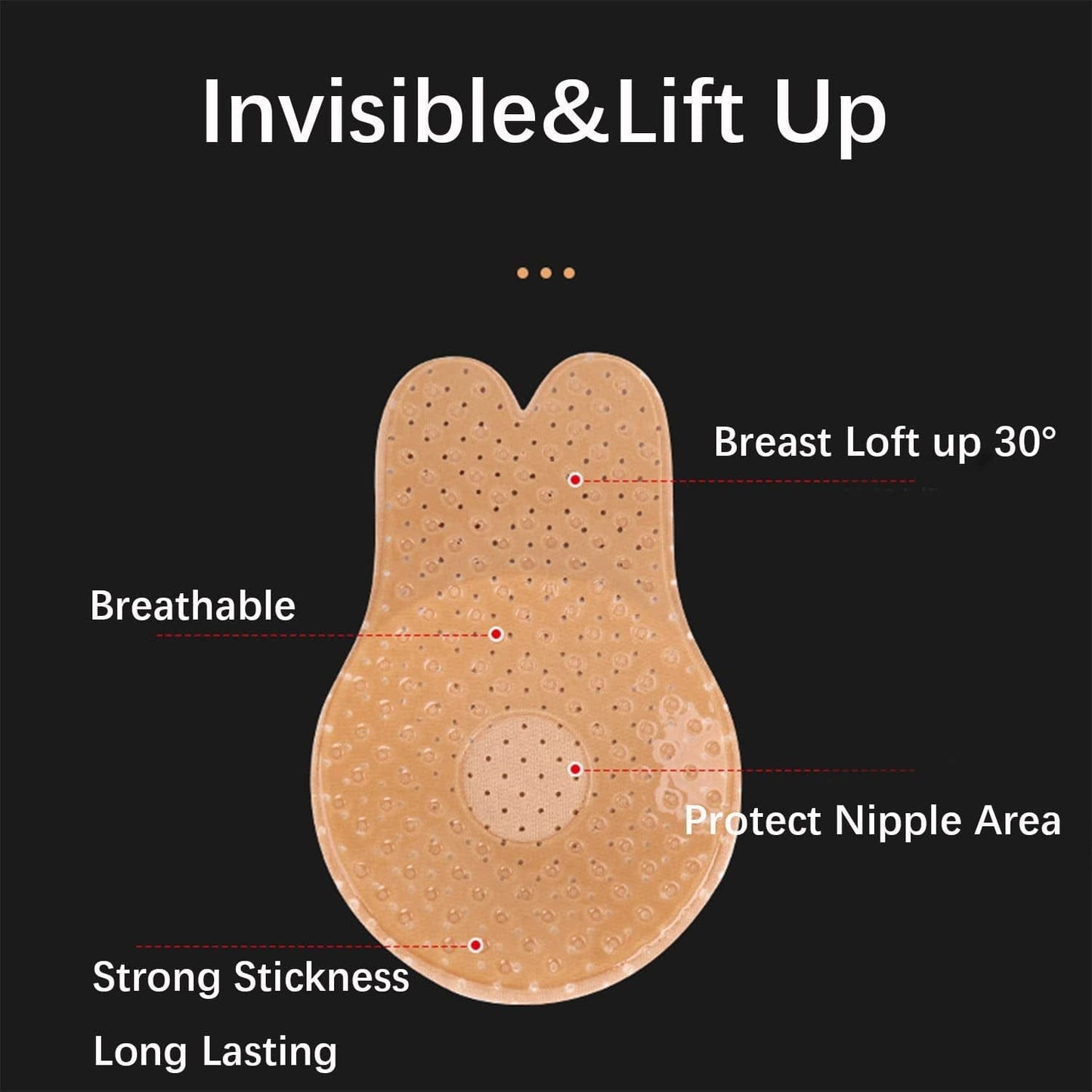 2 Pairs Women'S Adhesive Bra,Strapless Backless Sticky Bra Lift up Nipple Cover
