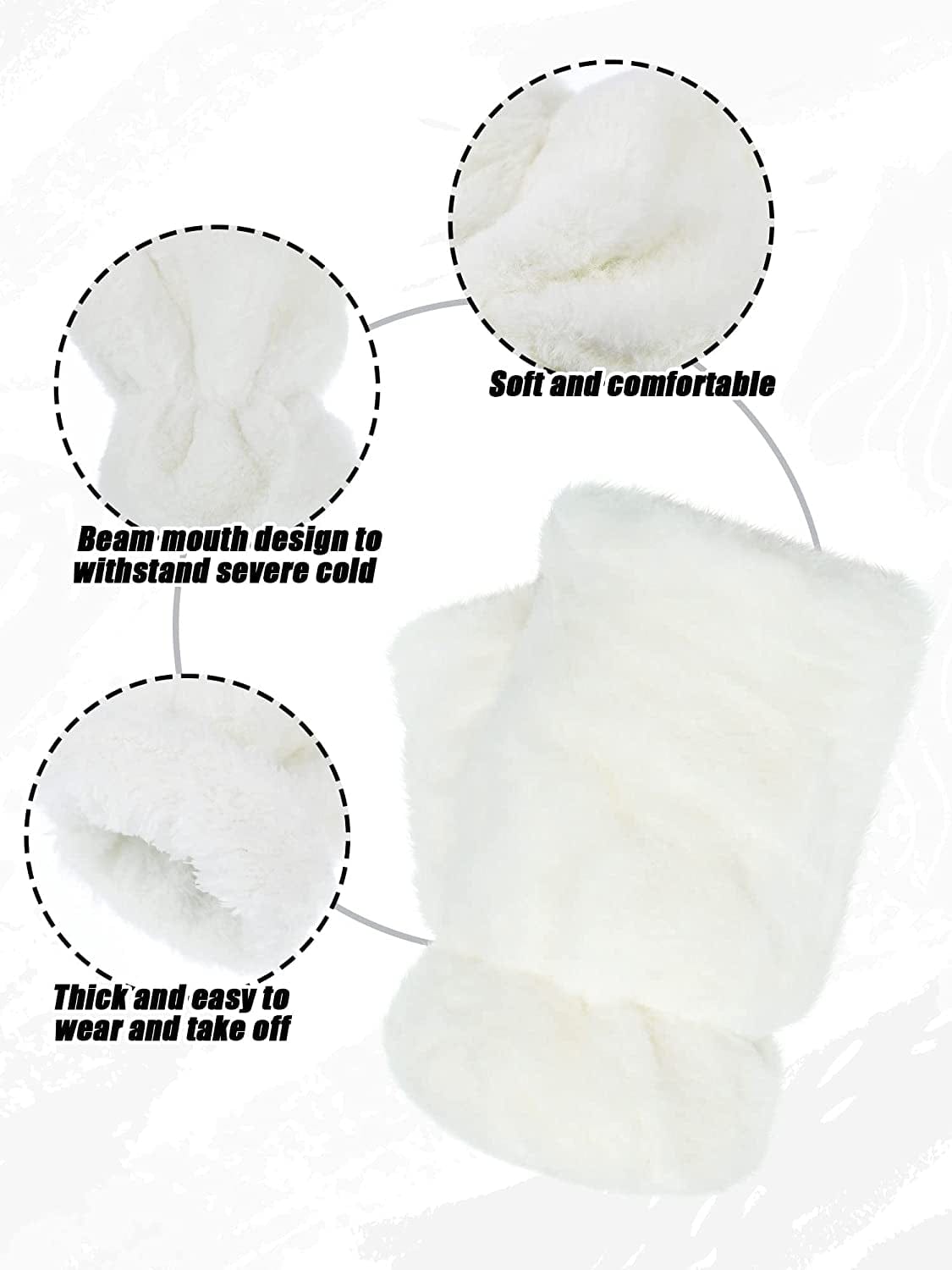 2 Pairs Women Winter Fingerless Mittens Warm Furry Gloves Convertible Fingerless Gloves Half Finger Arm Warmer Gloves Soft Faux Fur Gloves Smooth Furry Gloves Rabbit Fur Mittens for Girls Apparel & Accessories > Clothing Accessories > Gloves & Mittens Geyoga