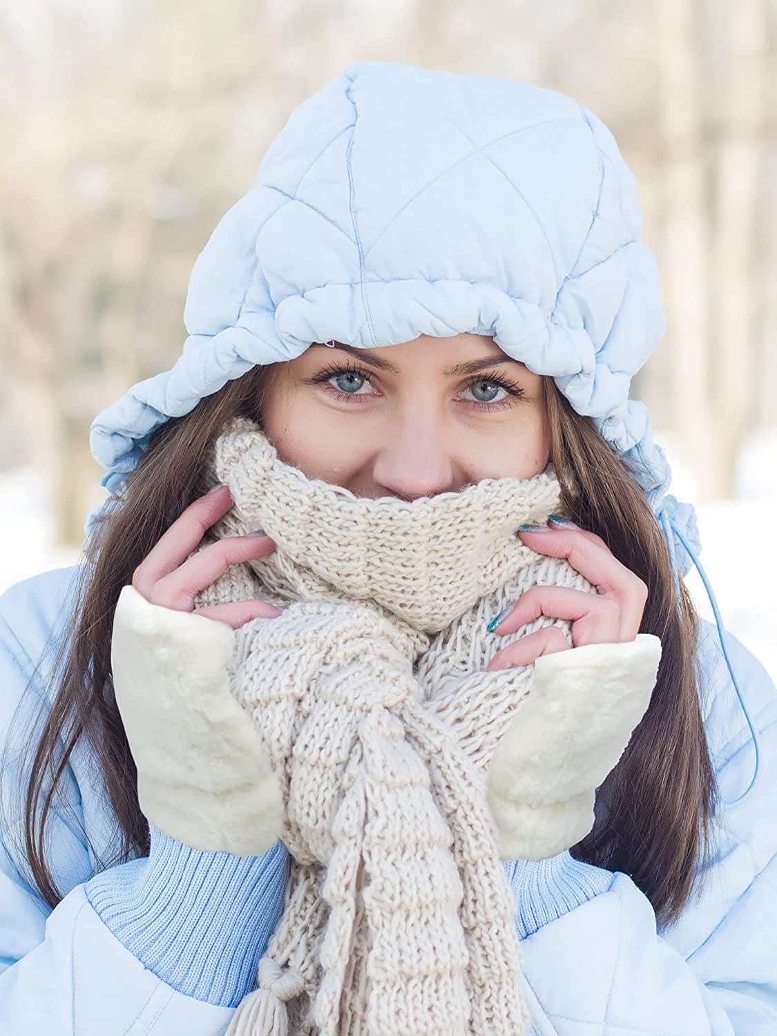 2 Pairs Women Winter Fingerless Mittens Warm Furry Gloves Convertible Fingerless Gloves Half Finger Arm Warmer Gloves Soft Faux Fur Gloves Smooth Furry Gloves Rabbit Fur Mittens for Girls Apparel & Accessories > Clothing Accessories > Gloves & Mittens Geyoga