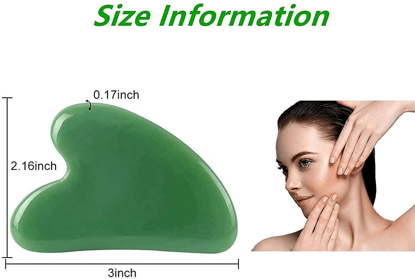 2 Pcs Gua Sha Massage Tool for Jade Stone for Face Massager Skin Scraping Massager Natural Jade Gua Sha Board for Face and Body (Dark Green) Health & Beauty > Personal Care > Cosmetics > Cosmetic Tools > Skin Care Tools Fegdyi