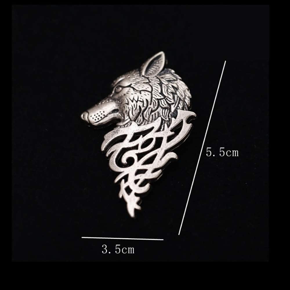 2 Pcs Vintage Wolf Head Lapel Brooch Set. Antique Animal Suit Collar Brooch Pin, Sweater Shawl Scarf Badge for Men Women