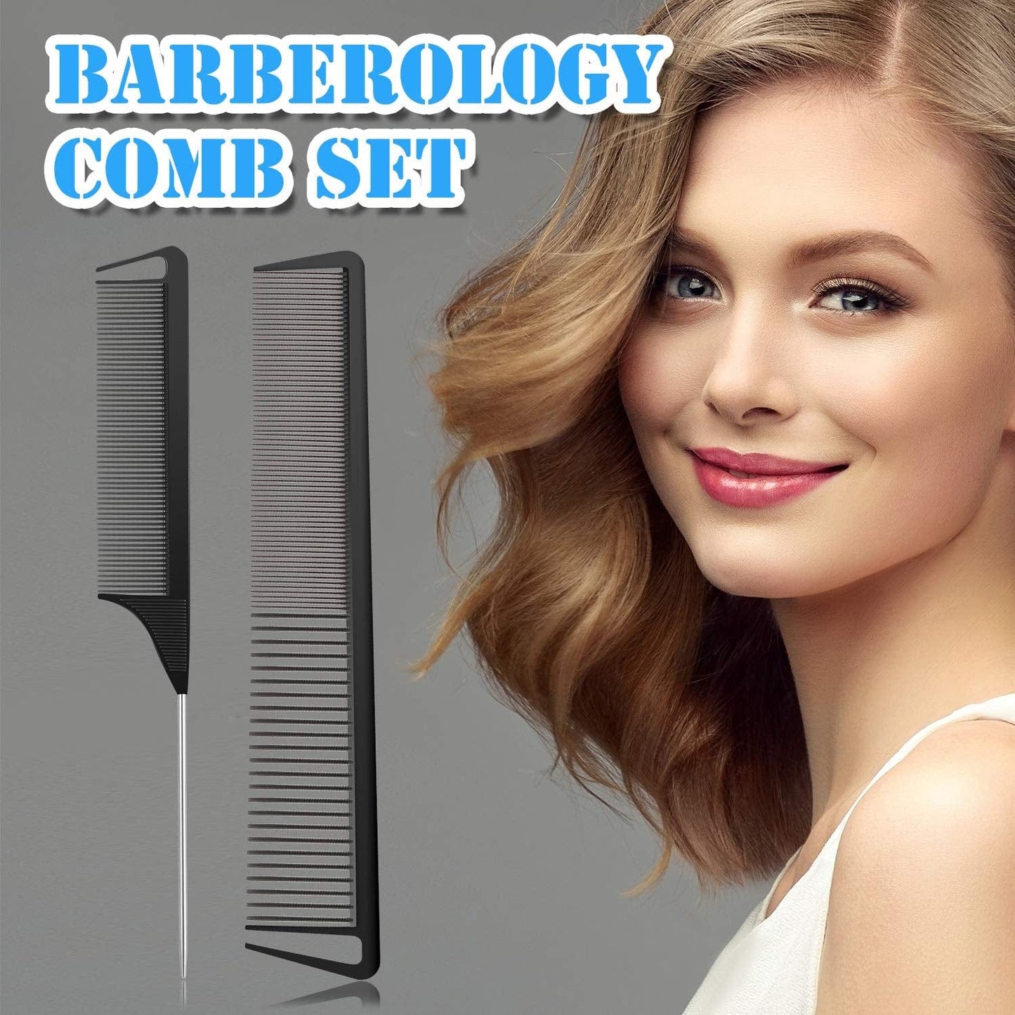 2 Pieces Carbon Fiber Combs Rat Tail Comb Wide and Fine Teeth Comb Salon Hairdressing Hair Care Tools for Men and Women with Different Kinds of Hairs Health & Beauty > Personal Care > Hair Care Boao