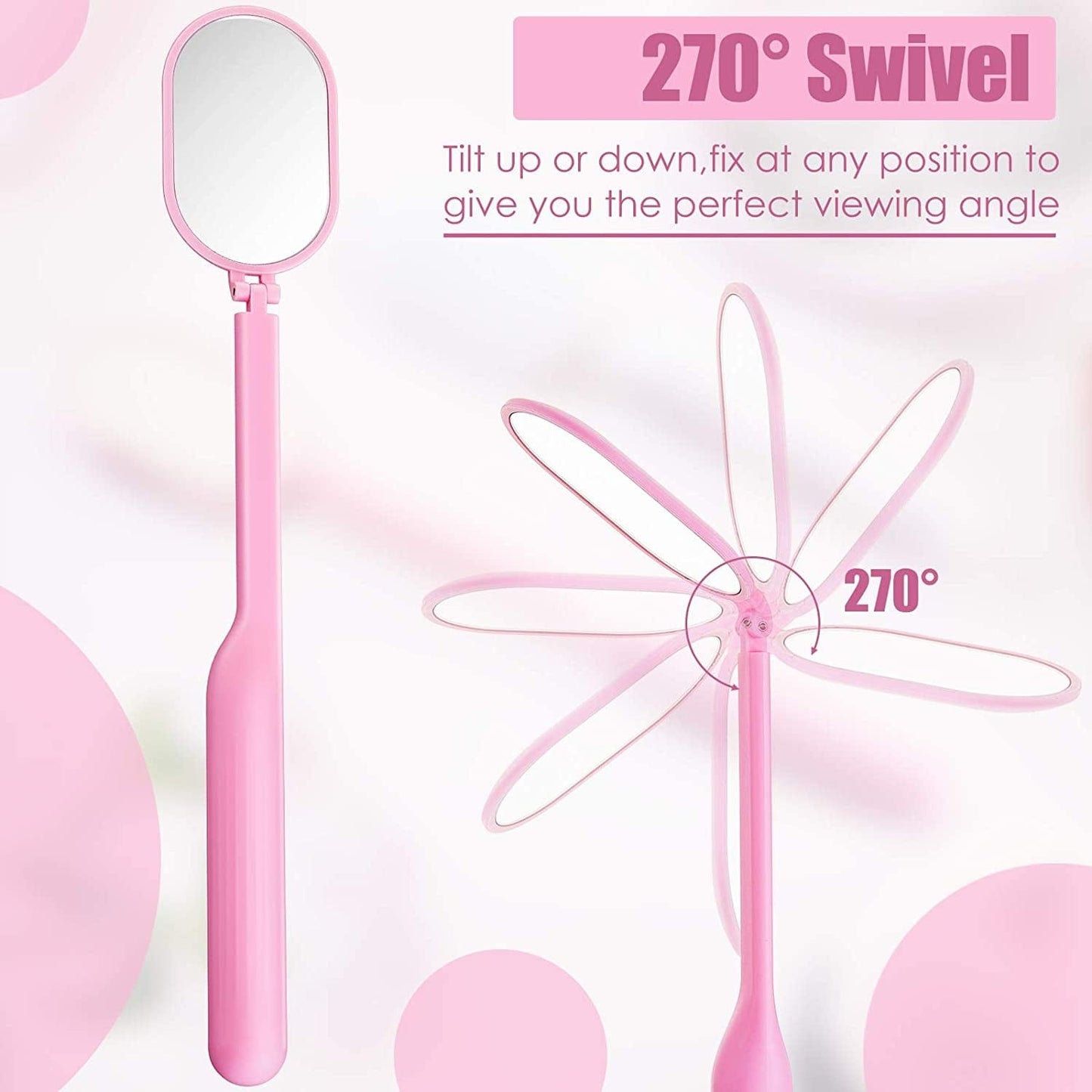 2 Pieces Lash Mirror Eyelash Extension Mirror Makeup Mini Mirror Lightweight Makeup Mirror Mirror Lash Tools for Makeup Eyelash Extensions Supplies, 2 Colors (White, Pink) Health & Beauty > Personal Care > Cosmetics > Cosmetic Tools > Makeup Tools Jetec