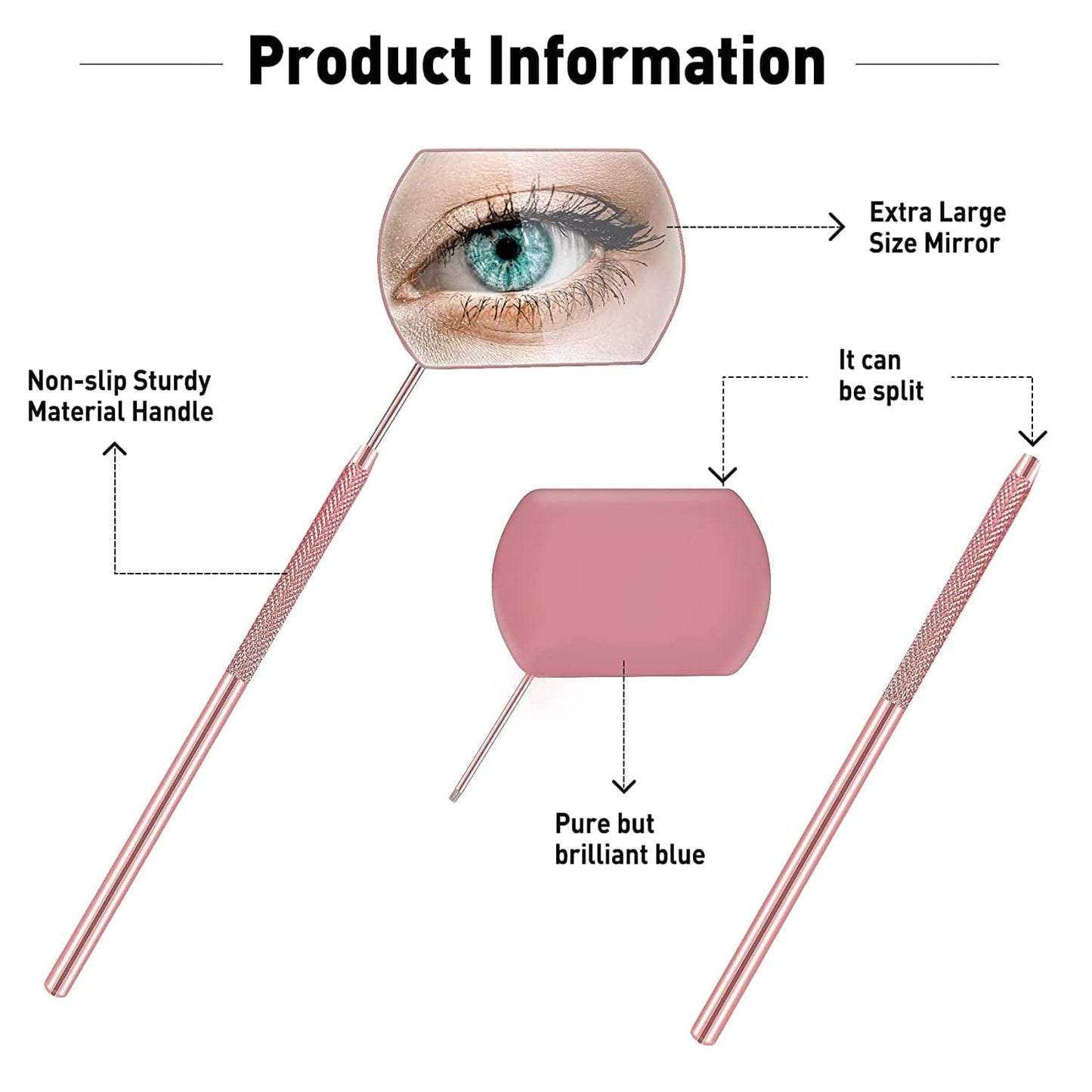 2 Pieces Lash Mirror for Eyelash Extensions Stainless Steel Eyelash Mirror Square Large Detachable Lash Extension Mirror, Beauty Makeup Mirror Lash Tools Health & Beauty > Personal Care > Cosmetics > Cosmetic Tools > Makeup Tools niolio