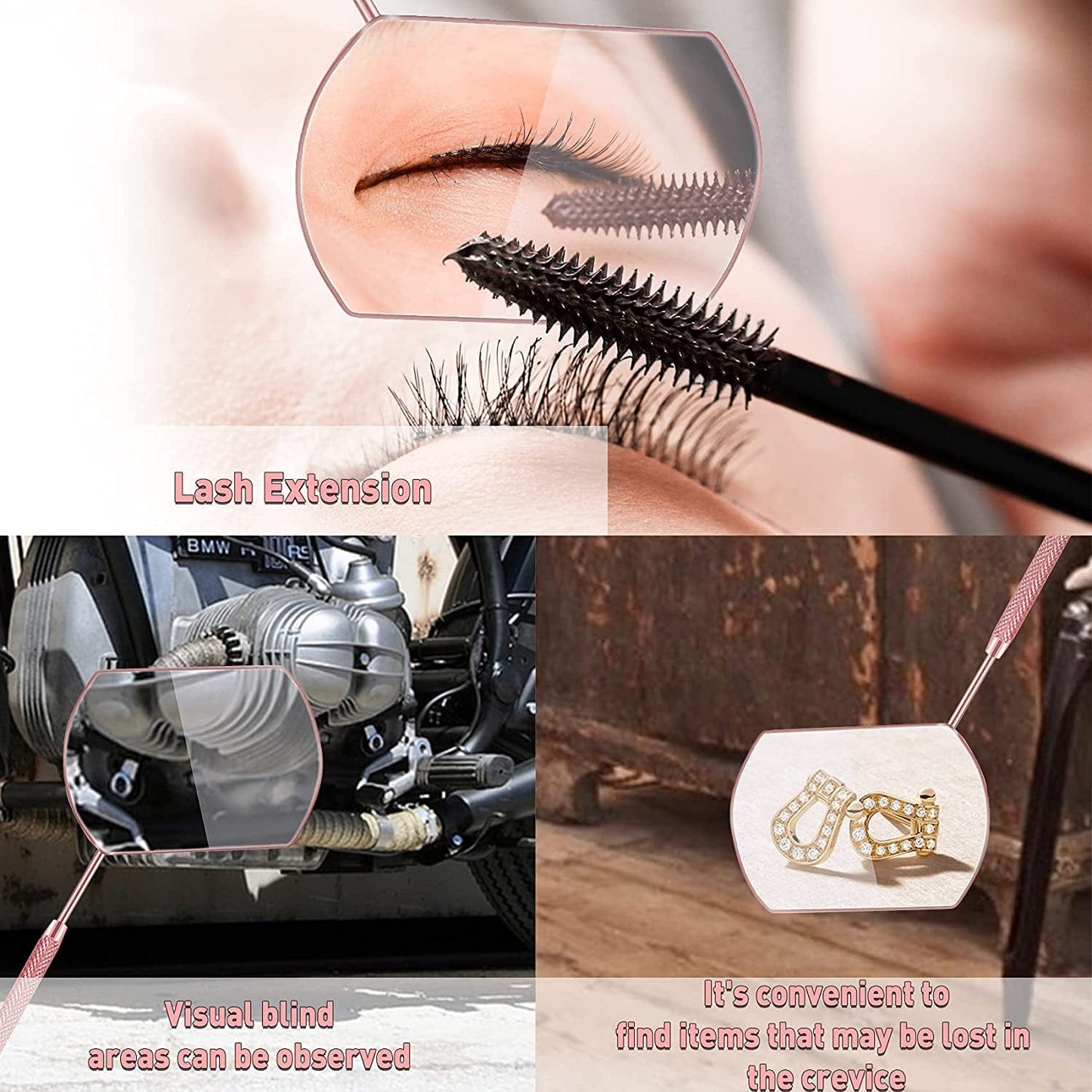 2 Pieces Lash Mirror for Eyelash Extensions Stainless Steel Eyelash Mirror Square Large Detachable Lash Extension Mirror, Beauty Makeup Mirror Lash Tools Health & Beauty > Personal Care > Cosmetics > Cosmetic Tools > Makeup Tools niolio