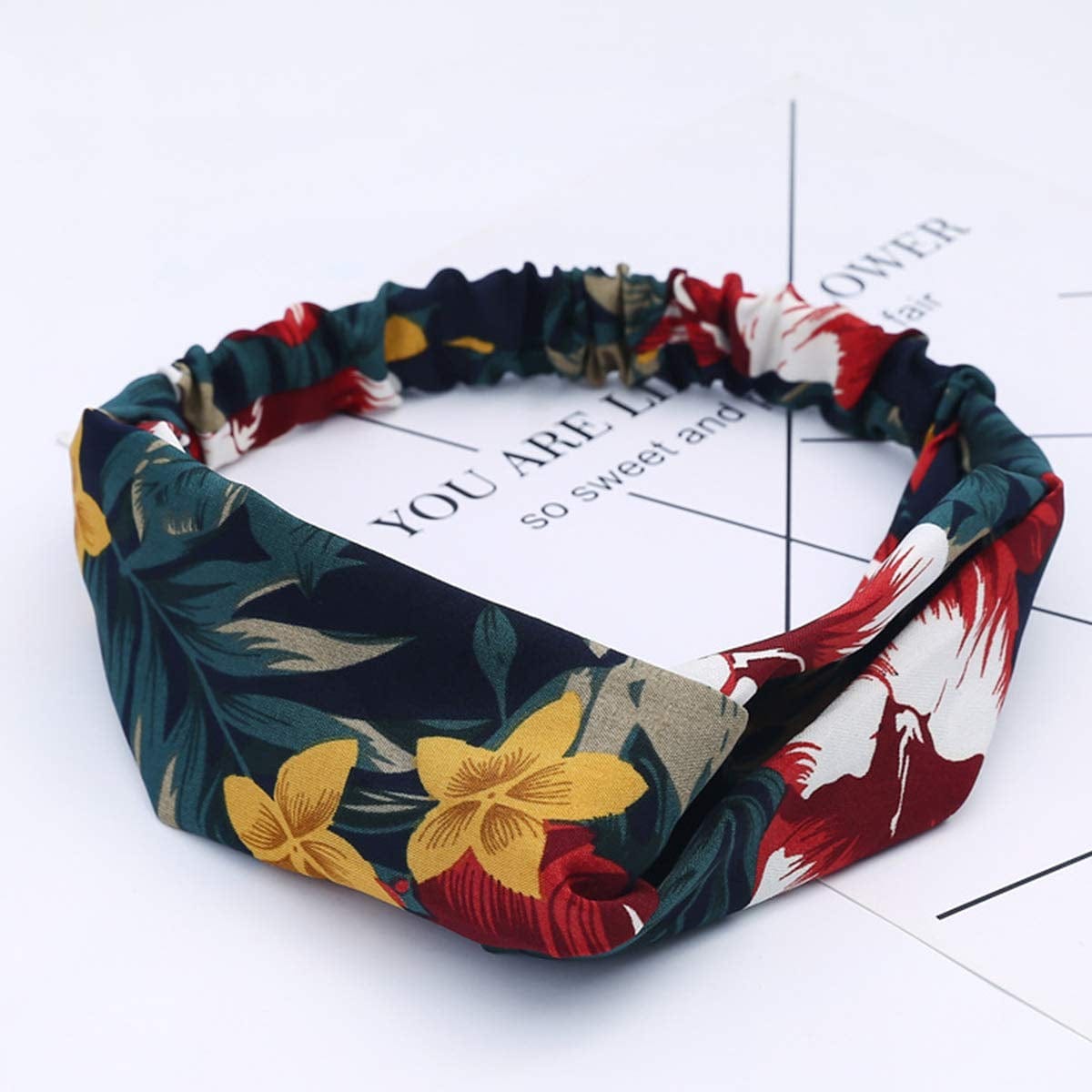 20 Pack Women Headbands with Twist Knot Boho Flower Print Criss Cross Head Wrap Elastic Hair Band - A Apparel & Accessories > Clothing Accessories > Bandanas & Headties RIY