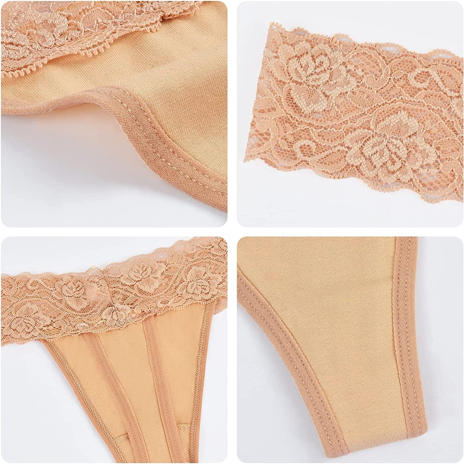20 Pack Womens Lace Thongs Underwear Seamless T Back Low Waist See through Panties