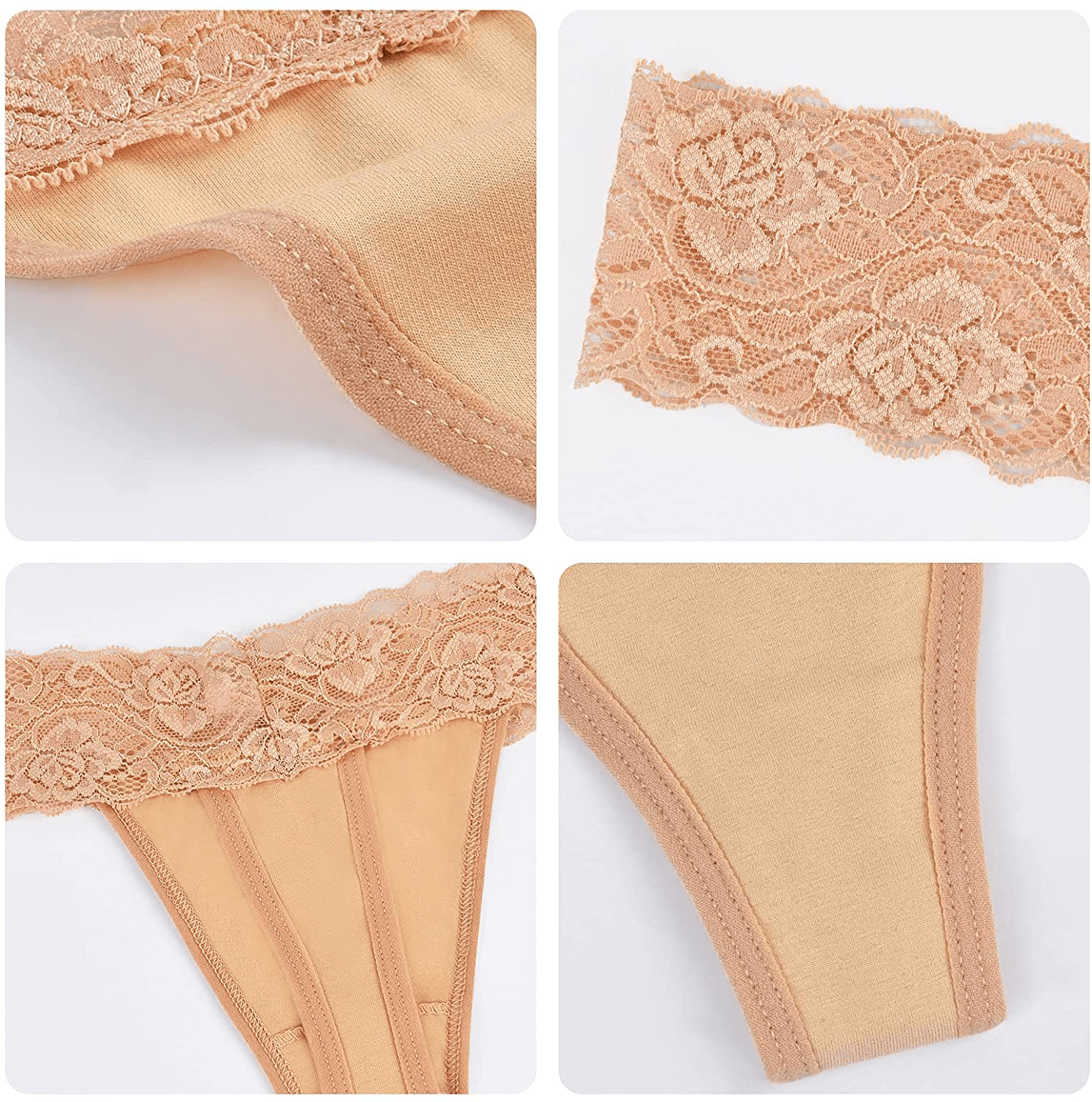 20 Pack Womens Thong Underwear Lace Hollowed Out T Back Low Waist Ice Silk Sexy Cheeky Thong See Through Panties Apparel & Accessories > Clothing > Underwear & Socks > Underwear Sunm Boutique