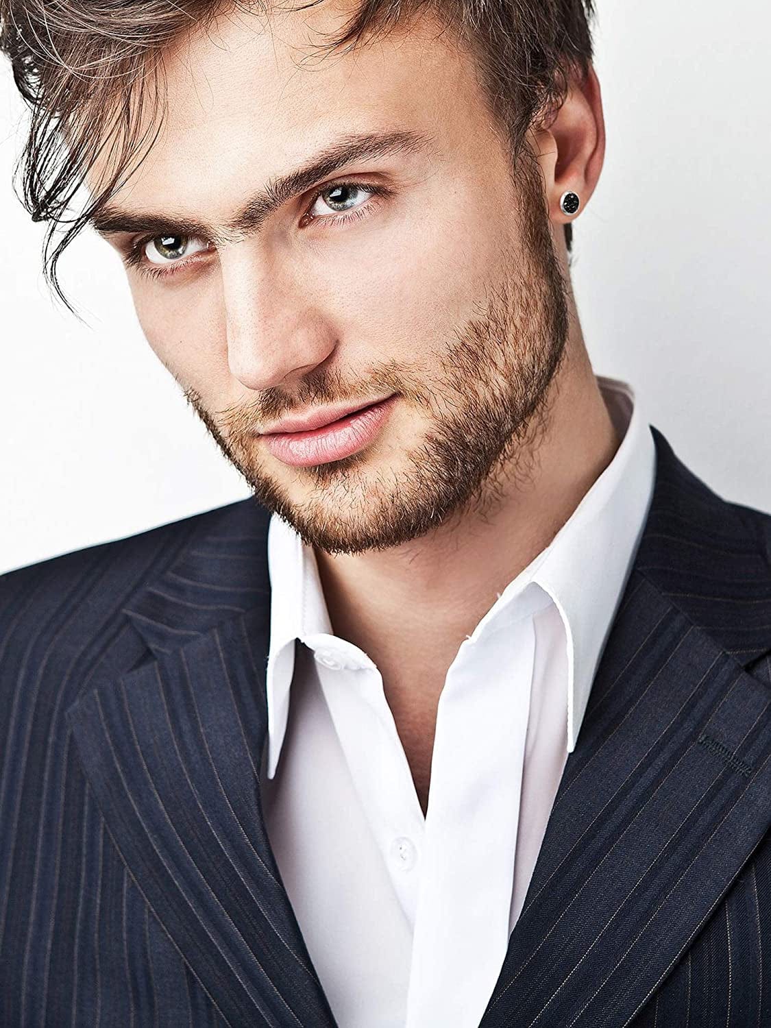 20 Pairs round Stud Earrings Stainless Steel Druzy Studs Earrings Set Anti-Sensitive Fits Women Girls