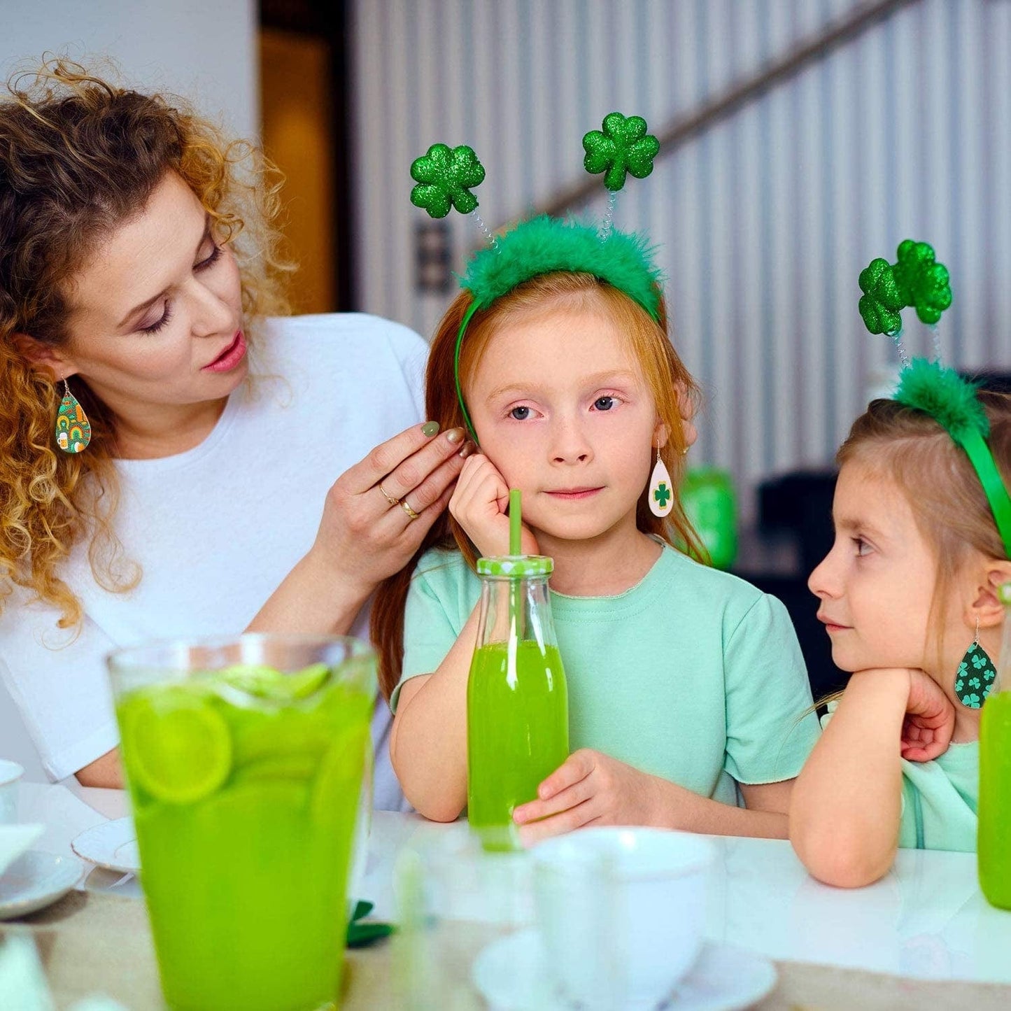 20 Pairs St. Patrick'S Day Earrings Shamrock Dangle Earring Faux Leather Clover Drop Earrings Green Teardrop Earrings for Women Gift