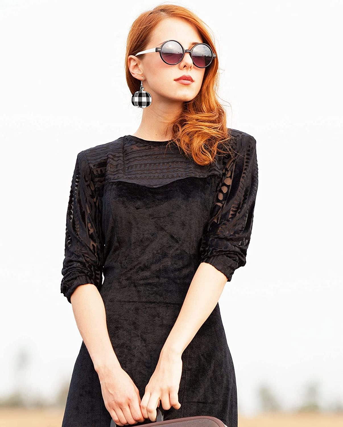 20 Pairs Thanksgiving Dangle Earrings Pumpkin Earrings Buffalo Plaid Drop Earrings Charm Faux Leather Pumpkin Earrings for Women Girls Thanksgiving Day Supplies