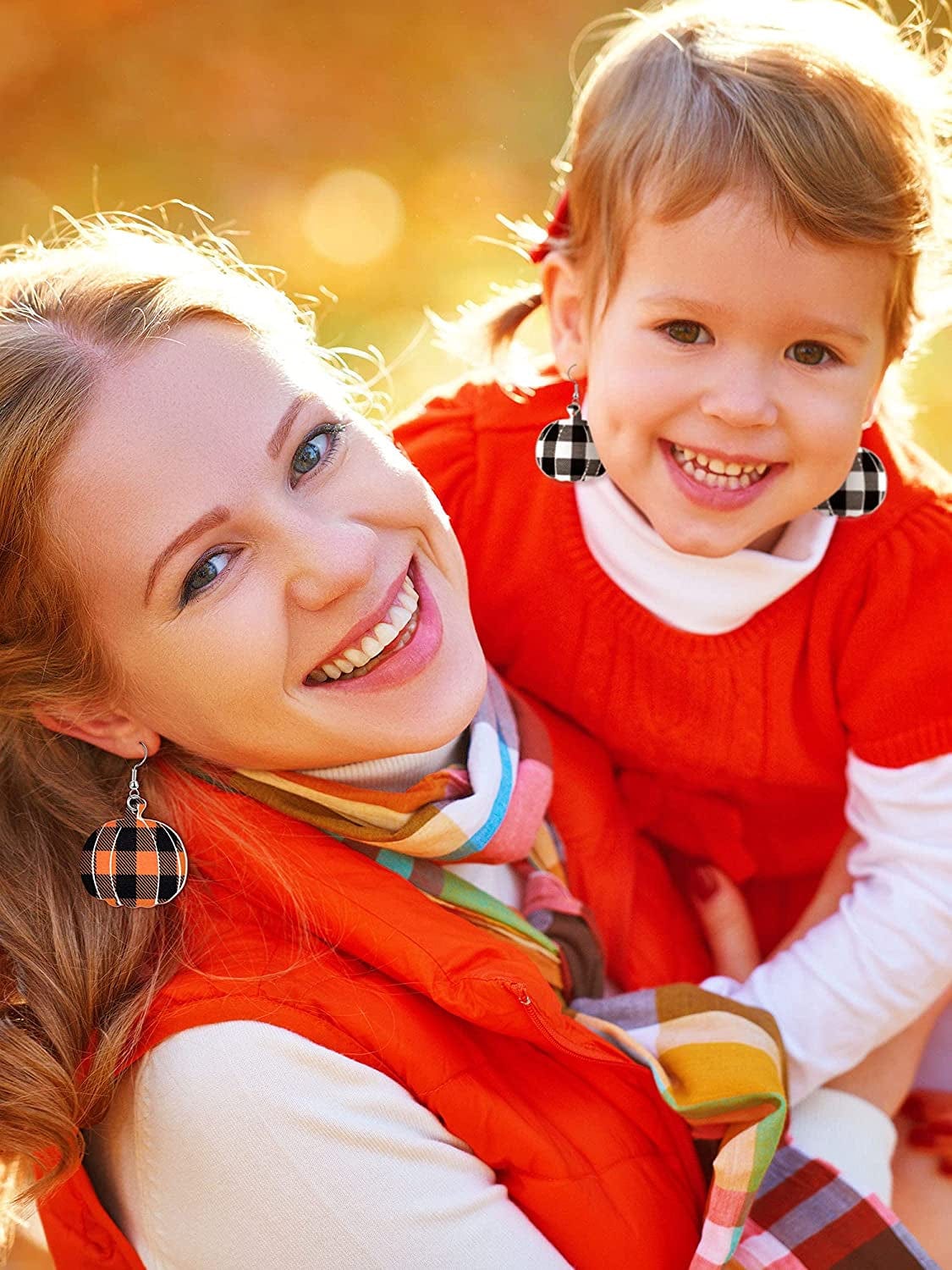 20 Pairs Thanksgiving Dangle Earrings Pumpkin Earrings Buffalo Plaid Drop Earrings Charm Faux Leather Pumpkin Earrings for Women Girls Thanksgiving Day Supplies