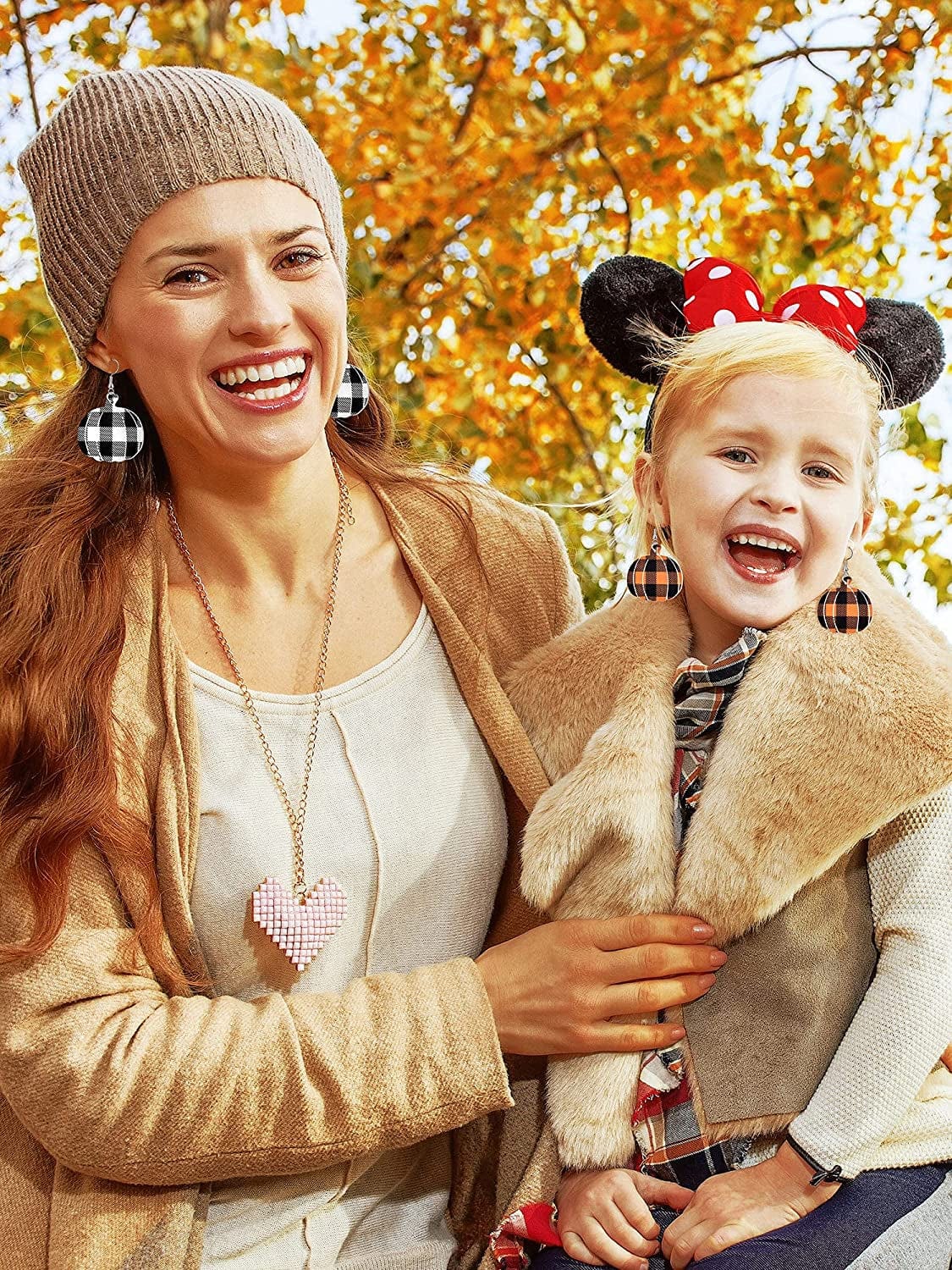 20 Pairs Thanksgiving Dangle Earrings Pumpkin Earrings Buffalo Plaid Drop Earrings Charm Faux Leather Pumpkin Earrings for Women Girls Thanksgiving Day Supplies