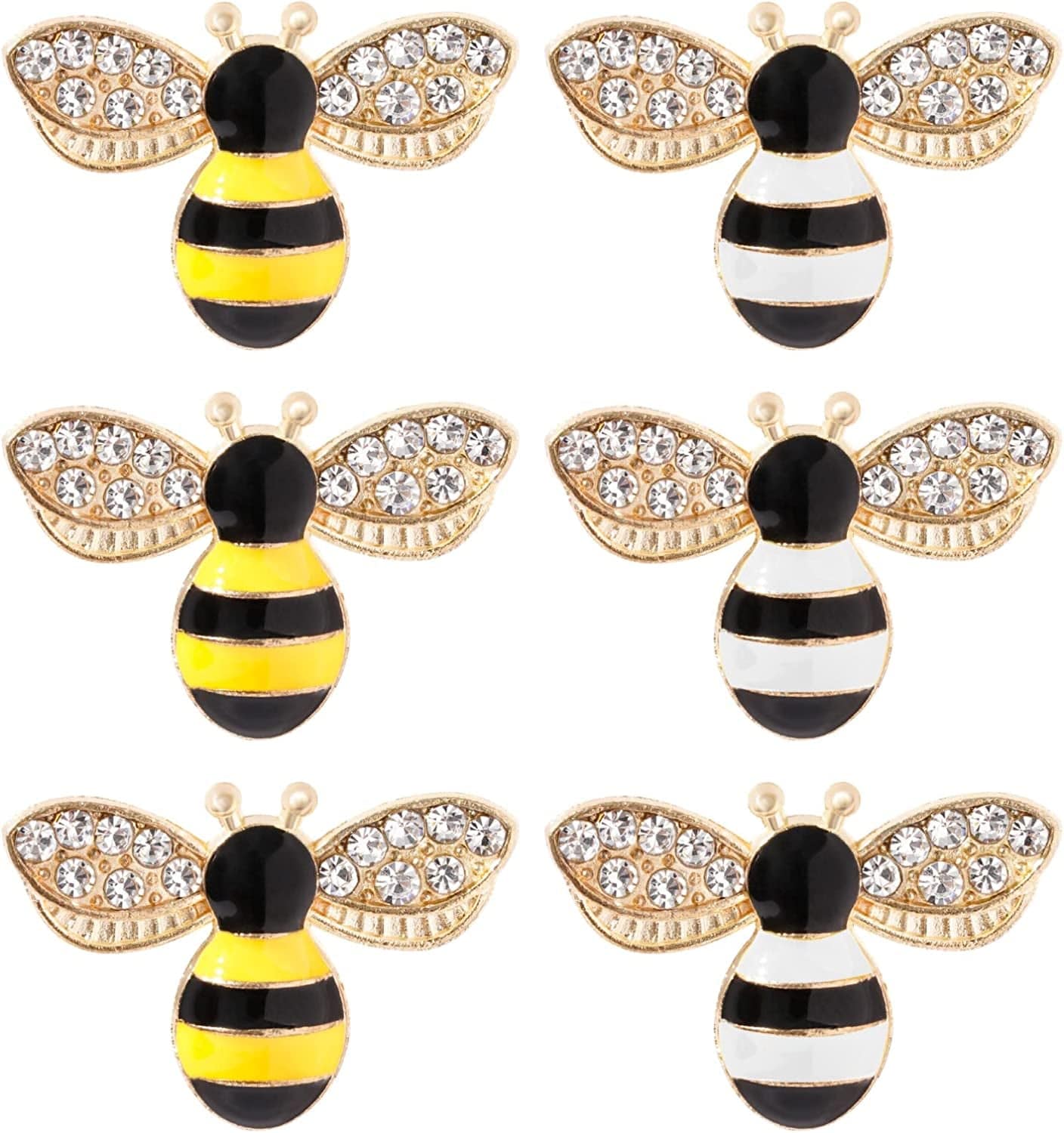 20 Pcs Enamel Bee Charms Pendants Rhinestone Enamel Craft Embellishments Crafting for Halloween DIY Handmade Crafts (Yellow) multicolor