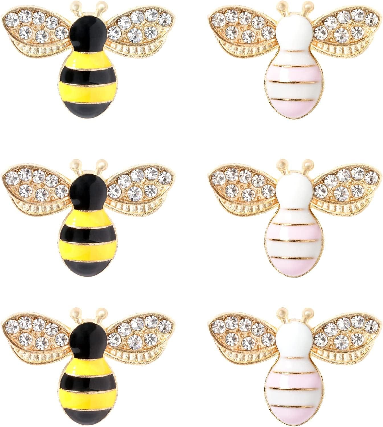 20 Pcs Enamel Bee Charms Pendants Rhinestone Enamel Craft Embellishments Crafting for Halloween DIY Handmade Crafts (Yellow) multi