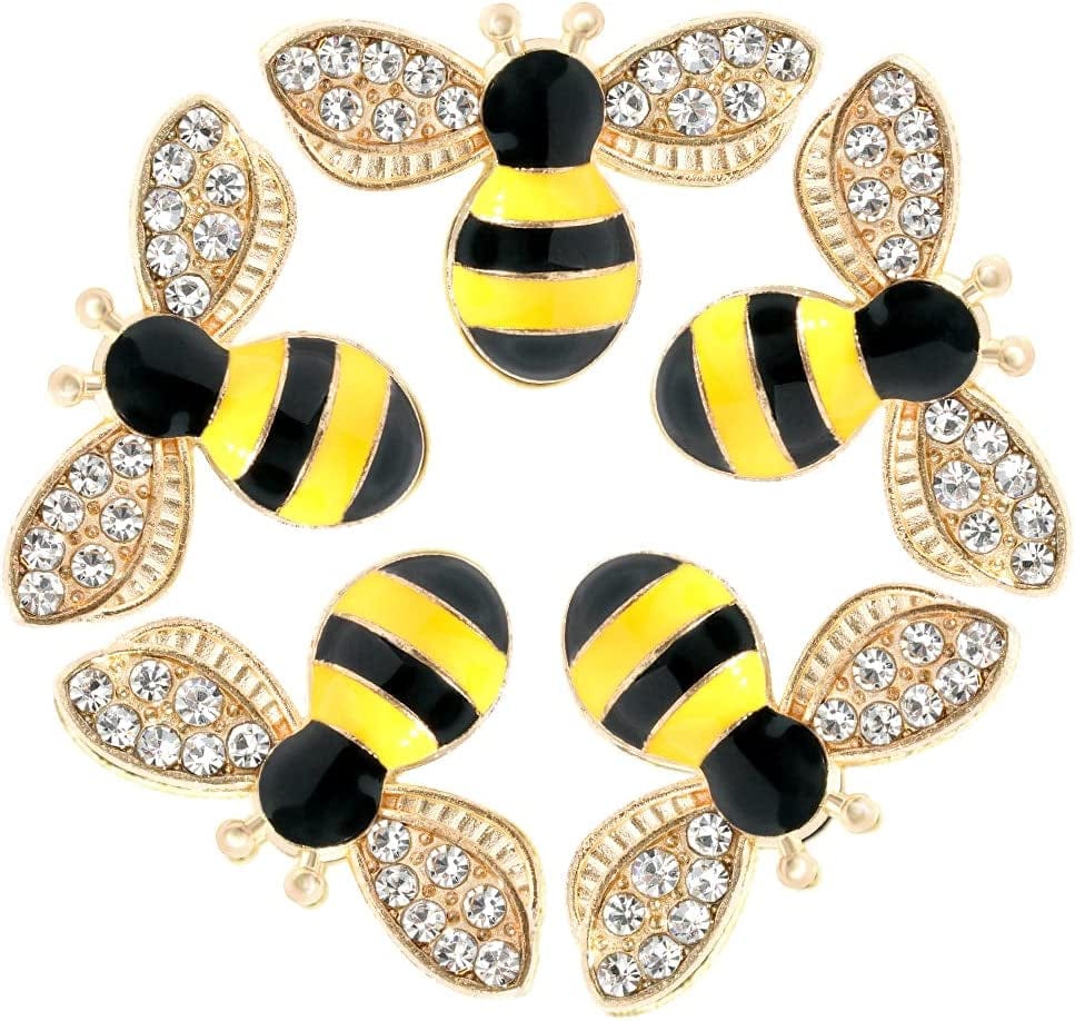 20 Pcs Enamel Bee Charms Pendants Rhinestone Enamel Craft Embellishments Crafting for Halloween DIY Handmade Crafts (Yellow) yellow