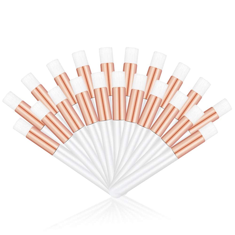 20 Pcs Rose Gold Lash Shampoo Brush Cosmetic Brushes Peel off Blackhead Brush Remover Tool Nose Cleaning Washing Brush Lash Cleanser Brushes by Lskeenon Health & Beauty > Personal Care > Cosmetics > Cosmetic Tools > Makeup Tools LS Keenon White