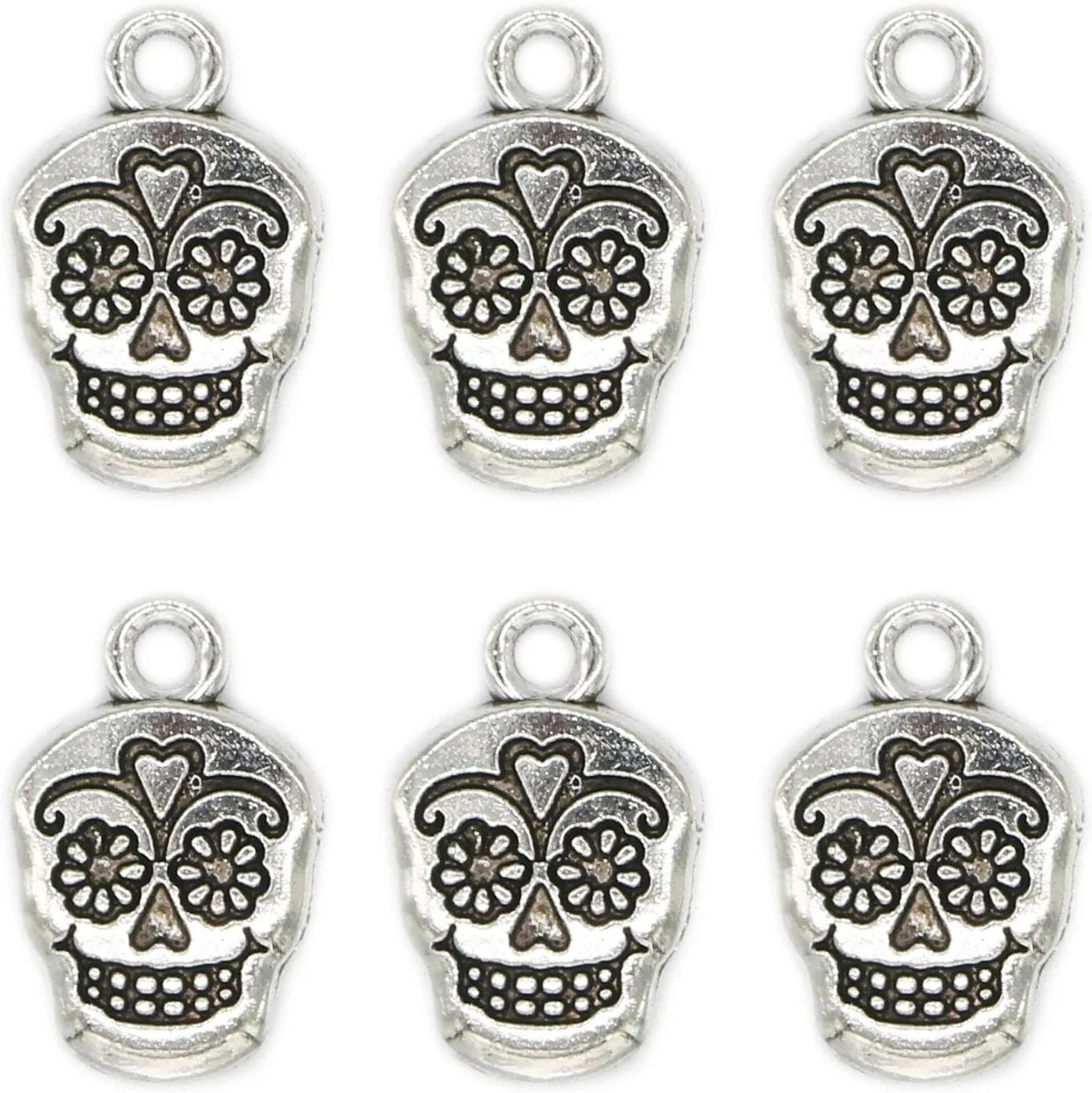 20 Pcs Tibetan Pendants Antique Silver Alloy Tibetan Style Skull Pendants Cadmium Free Nickel Free Charm Pendants for Women Men Jewelry Making Crafting