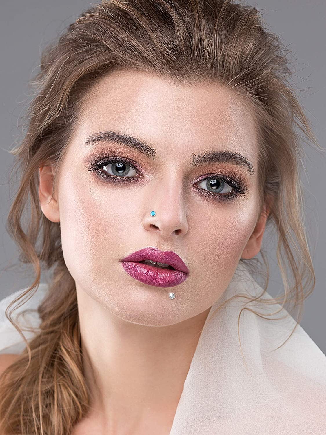 20 Pieces Body Piercing Jewelry Tragus Bars Nose Studs Labret Bars Crystal Style Ball, 20 Styles, 16 Gauge Apparel & Accessories > Jewelry > Body Jewelry Sumind