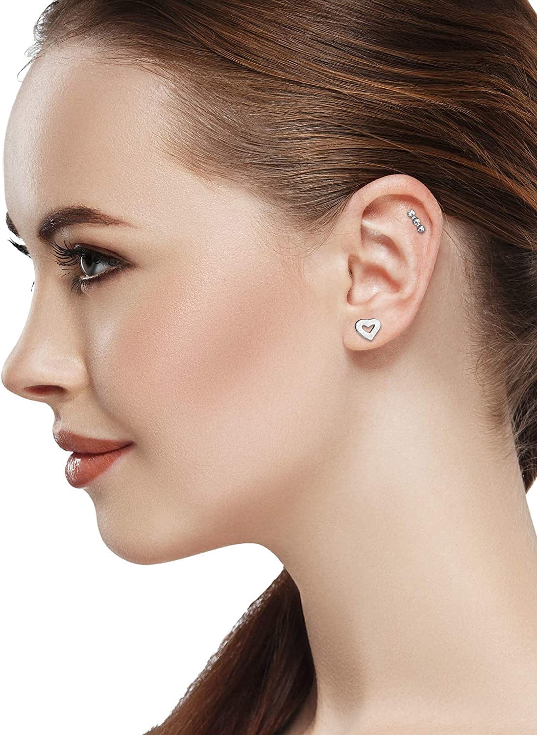 20 Pieces Body Piercing Jewelry Tragus Bars Nose Studs Labret Bars Crystal Style Ball, 20 Styles, 16 Gauge Apparel & Accessories > Jewelry > Body Jewelry Sumind