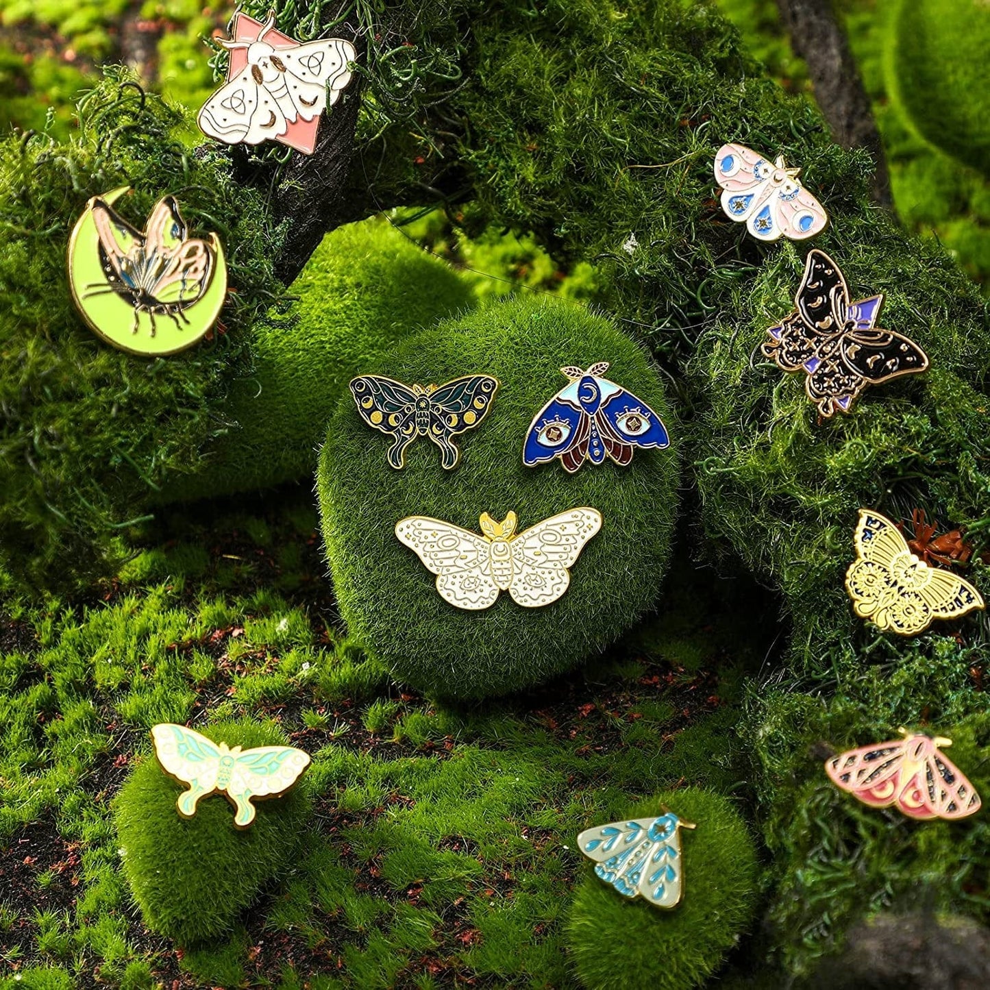 20 Pieces Butterfly Enamel Pins Set Horror Butterfly Enamel Lapel Pins Cool Steampunk Butterfly Brooches Pins Assorted Badges Pins Animal Pins Christmas Gifts for Backpack Hats Clothes
