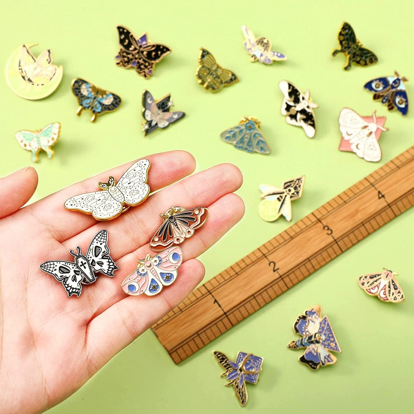 20 Pieces Butterfly Enamel Pins Set Horror Butterfly Enamel Lapel Pins Cool Steampunk Butterfly Brooches Pins Assorted Badges Pins Animal Pins Christmas Gifts for Backpack Hats Clothes