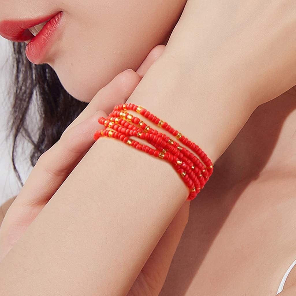 20 Pieces Elastic Waist Beads Body Chains Summer Jewelry Beads Chains African Waist Beads for Women Colorful Waist Belly Beads Chain Waist Beads Body Necklace Bracelet for Women Girls Weight Loss Apparel & Accessories > Jewelry > Body Jewelry mifengda