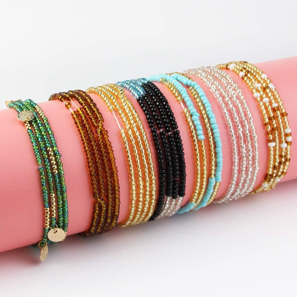 20 Pieces Elastic Waist Beads Body Chains Summer Jewelry Beads Chains African Waist Beads for Women Colorful Waist Belly Beads Chain Waist Beads Body Necklace Bracelet for Women Girls Weight Loss Apparel & Accessories > Jewelry > Body Jewelry mifengda