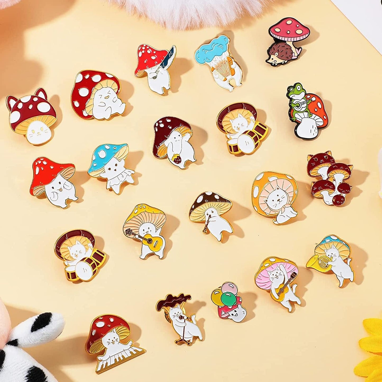 20 Pieces Enamel Pin Brooches Cute Pins Musical Instrument Lapel Badge Cartoon Plant Enamel Pin Funny Button Backpack Pins for Backpacks Clothes Hats