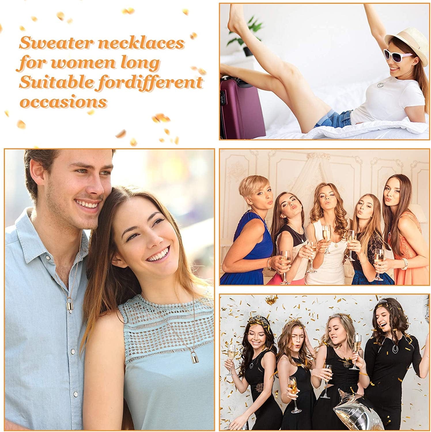 20 Pieces Valentine'S Day Long Pendant Necklace Y Tassel Leaf Circle Bar Necklace Simple Bar Layer Tassel Y Charm Necklace Set for Women Girls