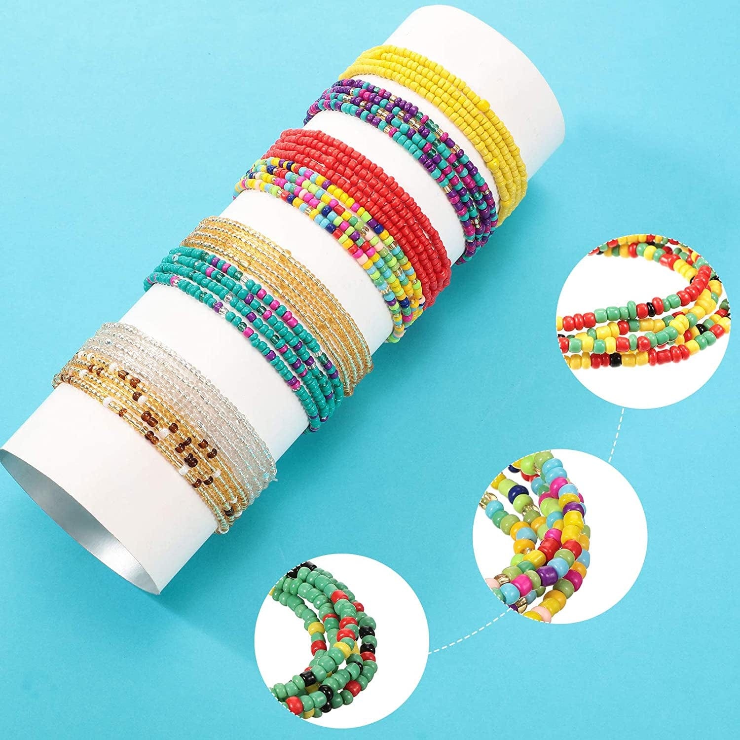 20 Pieces Waist Beads African Belly Bead Body Chain Jewelry for Women Apparel & Accessories > Jewelry > Body Jewelry Hicarer