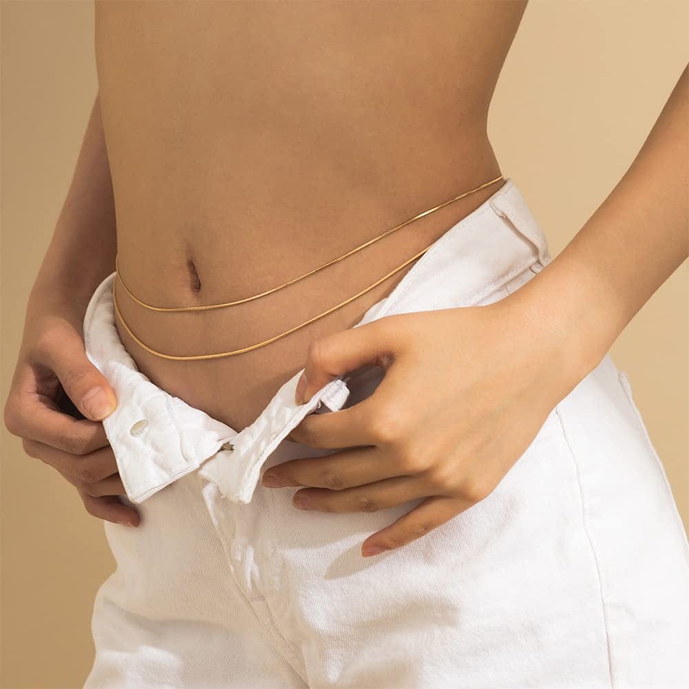 20 Pieces Waist Beads Jewelry Women Waist Gold Chain Colorful Body Chain Beach Bikini Belly Rhinestone Chains Waist Beads for Women Girls Summer Apparel & Accessories > Jewelry > Body Jewelry HaHaGirl