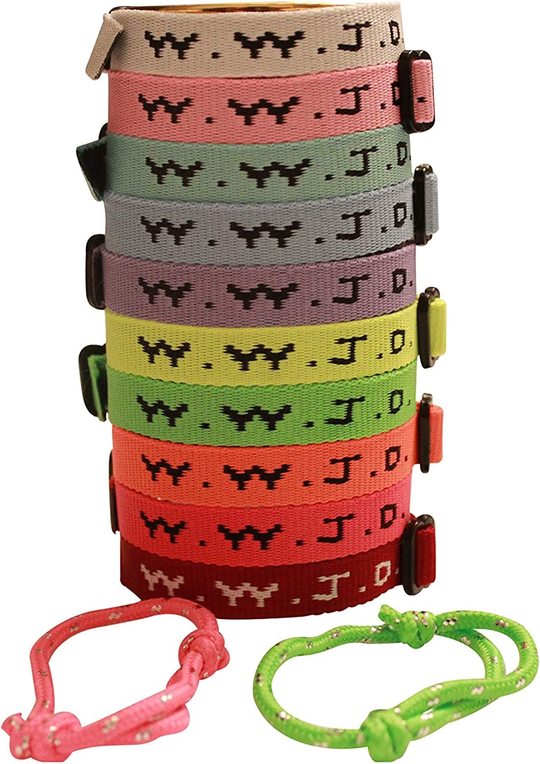 20 plus 2 WWJD Bracelets - What Would Jesus Do Woven Wristbands per Pack - Religious Christian WWJD Bracelet for Fundraisers Neon, Pastel Color, 20 Pieces plus 2, Perfect for Men Women Boys and Girls Apparel & Accessories > Jewelry > Bracelets Yleena