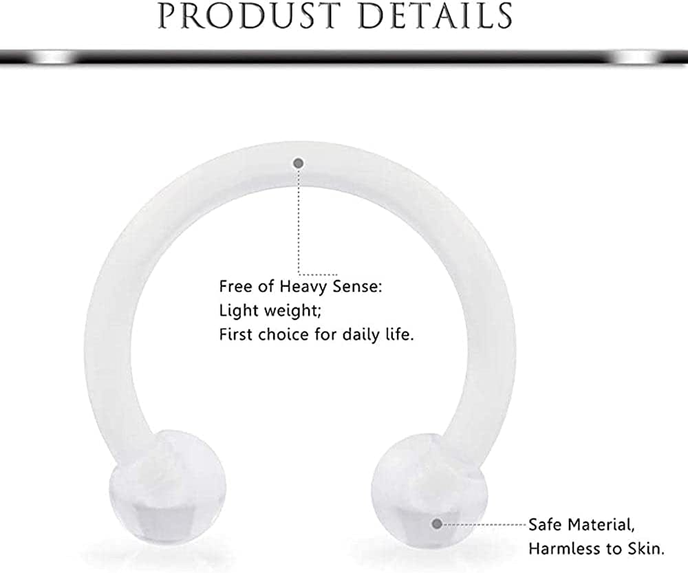 20 Style Surgical Steel Lip Rings Clear Diamond Cz Studs Tragus Horseshoe Ring Helix Hoop Earring Body Jewelry Piercing Retainer Durable and Practical Apparel & Accessories > Jewelry > Rings Generic