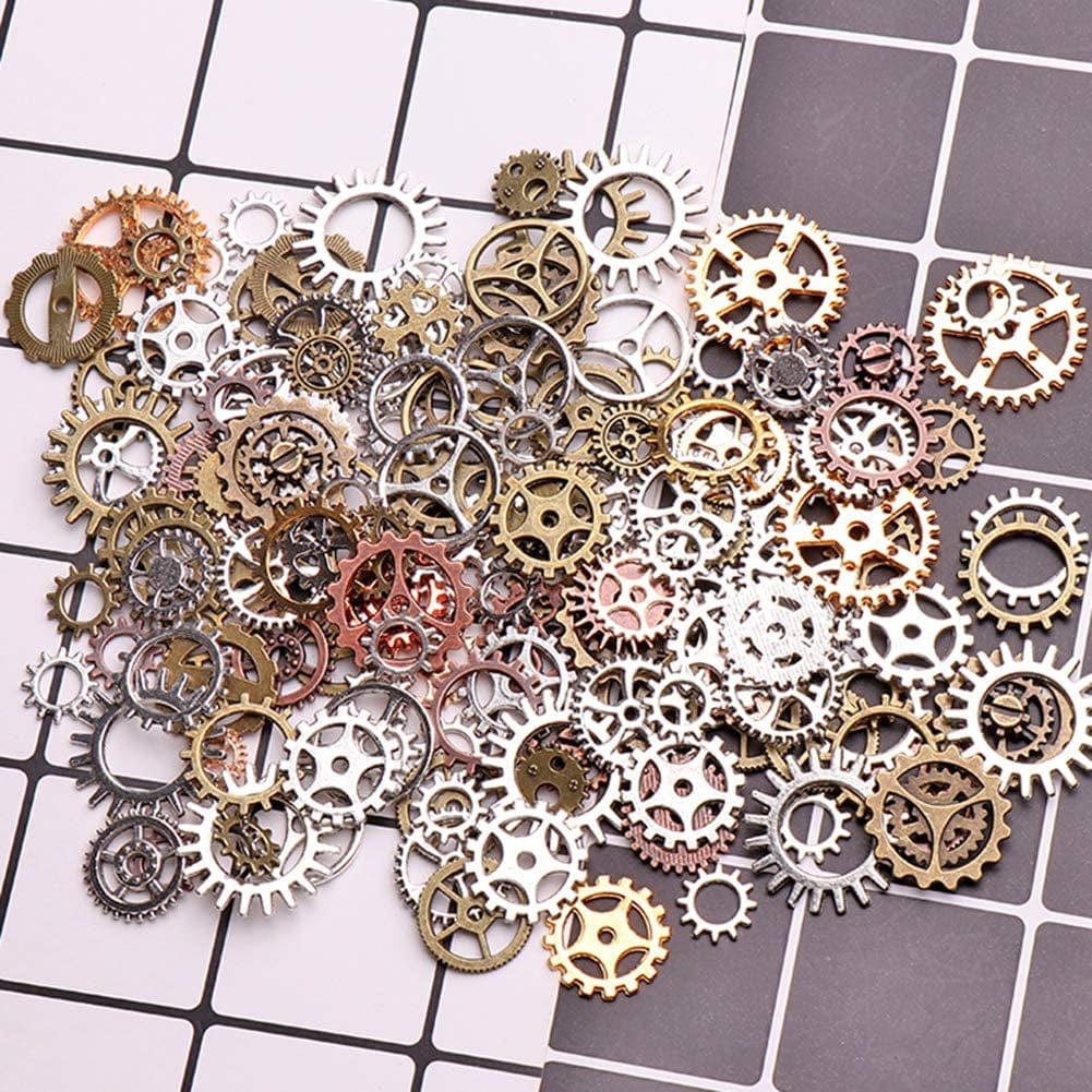 200 Gram Antique Metal DIY Pendant Clock Watch Wheel Gear Cog for Jewelry Making