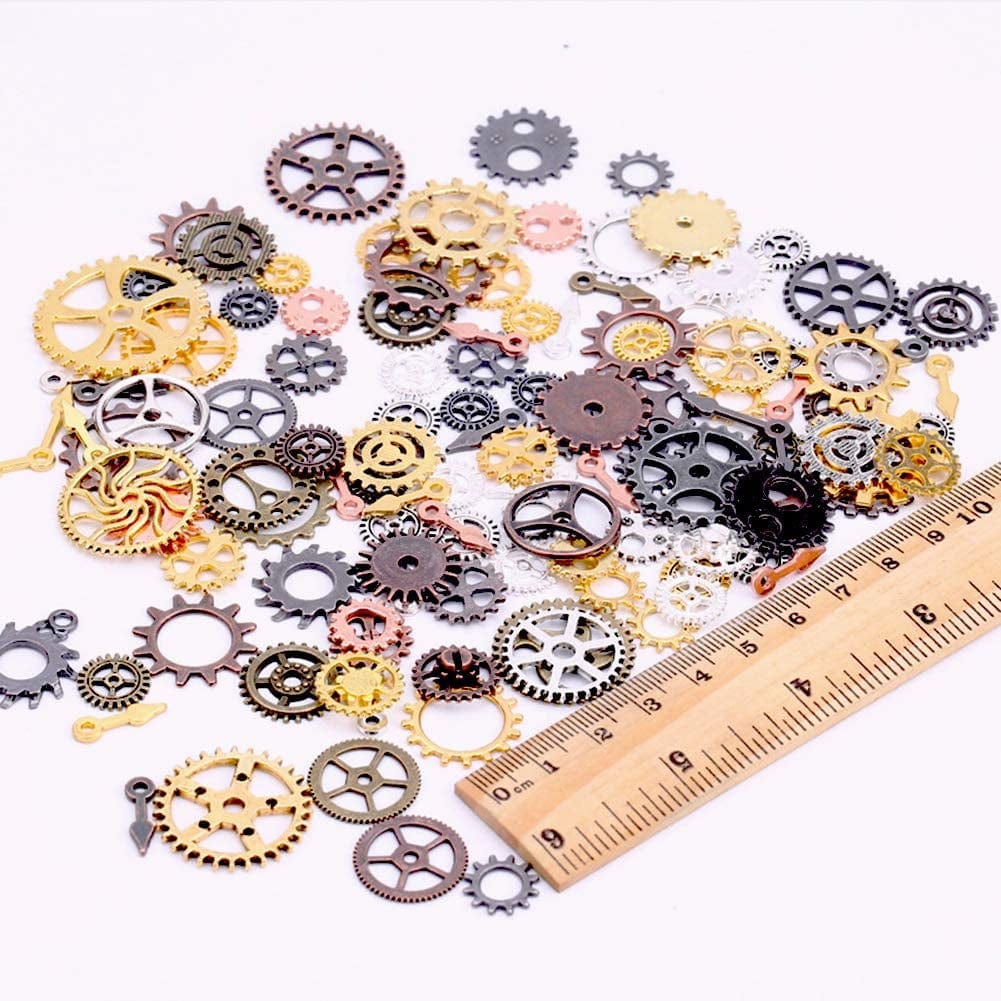 200 Gram Antique Metal DIY Pendant Clock Watch Wheel Gear Cog for Jewelry Making