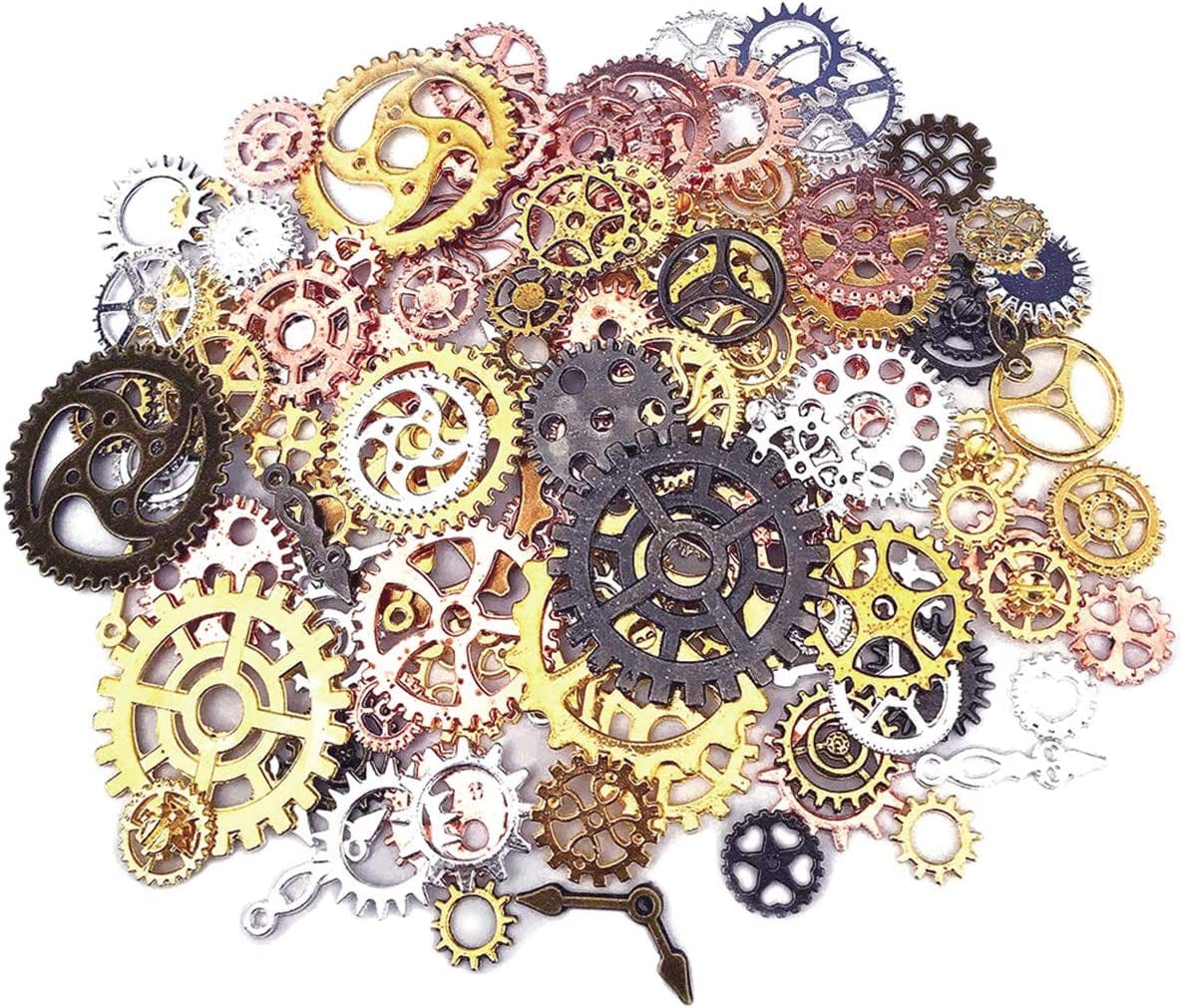 200 Gram Antique Metal DIY Pendant Clock Watch Wheel Gear Cog for Jewelry Making