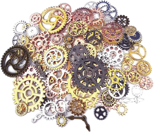 200 Gram Antique Metal DIY Pendant Clock Watch Wheel Gear Cog for Jewelry Making